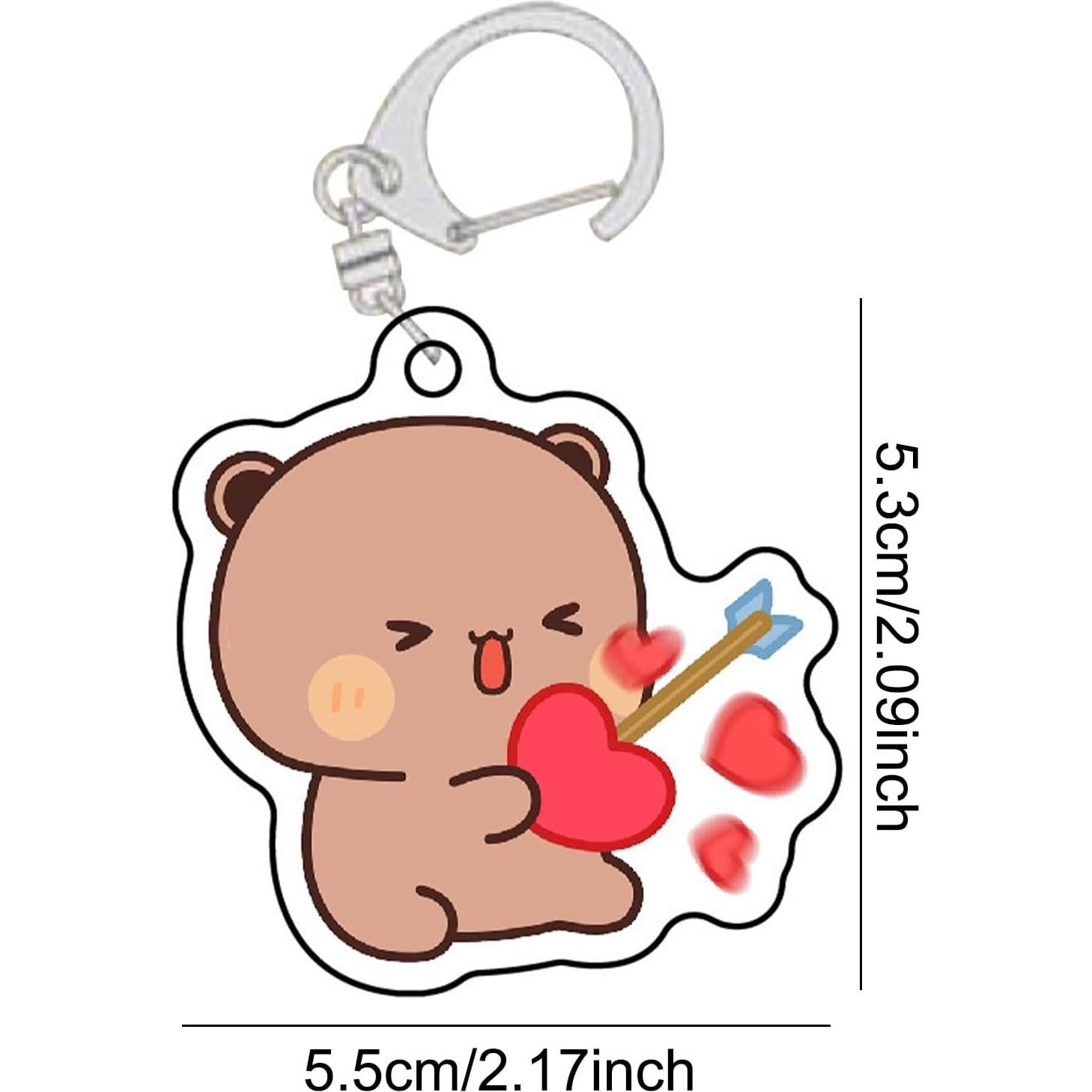 Llavero Acrílico Kawaii Osos Panda Bubu Dudu 4 Pcs