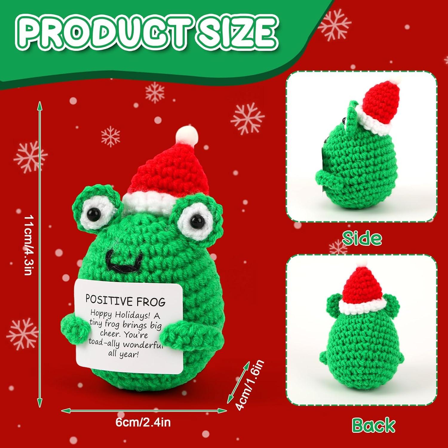 Mini Rana Navideña JULEASEL con Tarjeta Positiva 10 cm