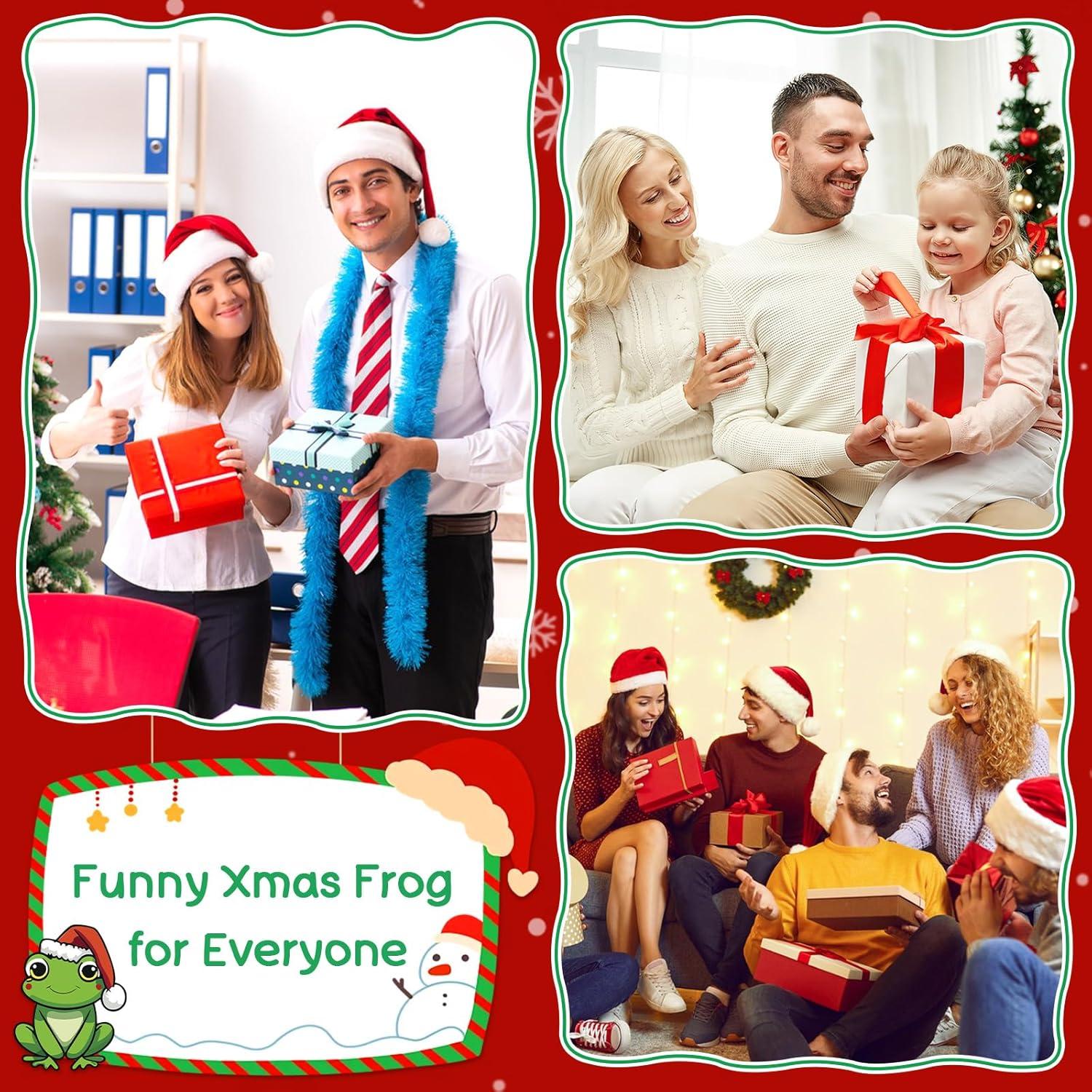 Mini Rana Navideña JULEASEL con Tarjeta Positiva 10 cm