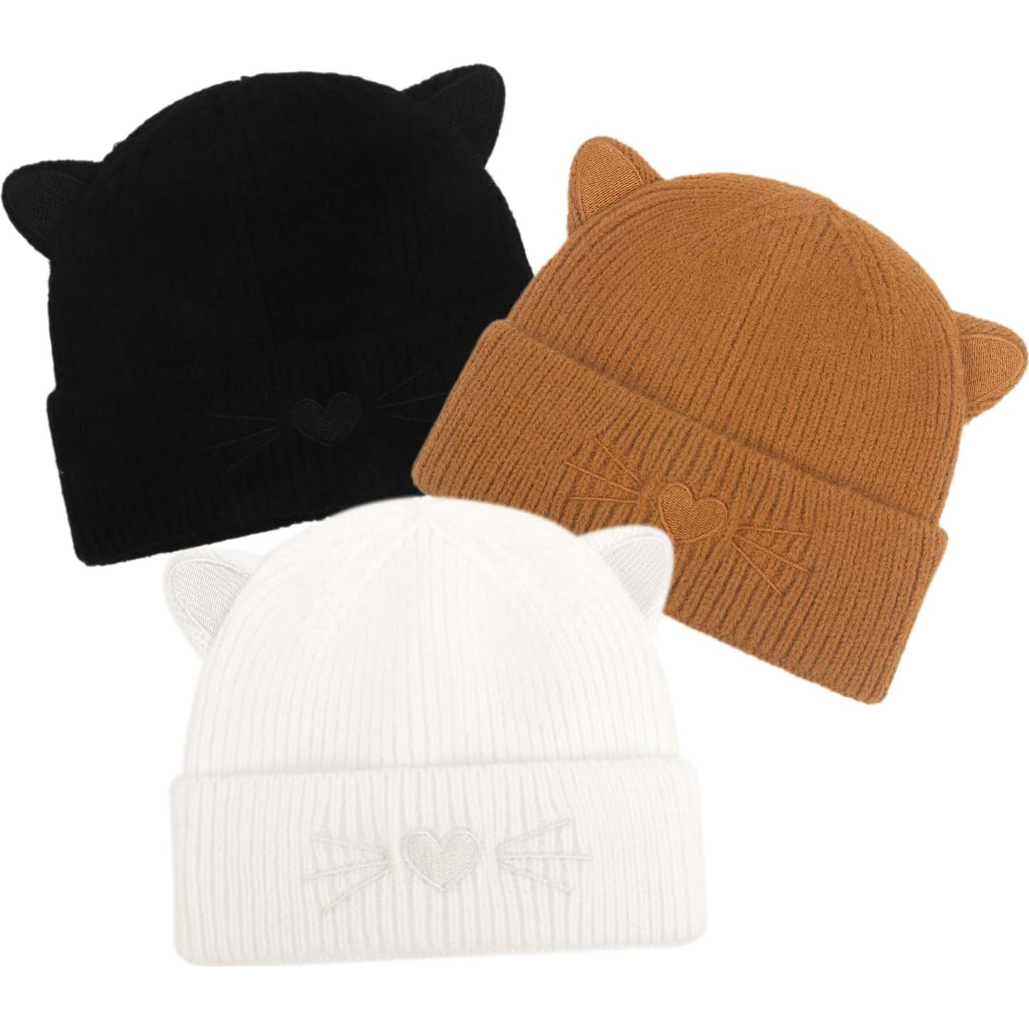Gorro de invierno para bebé con orejas de gato - 3-24 meses