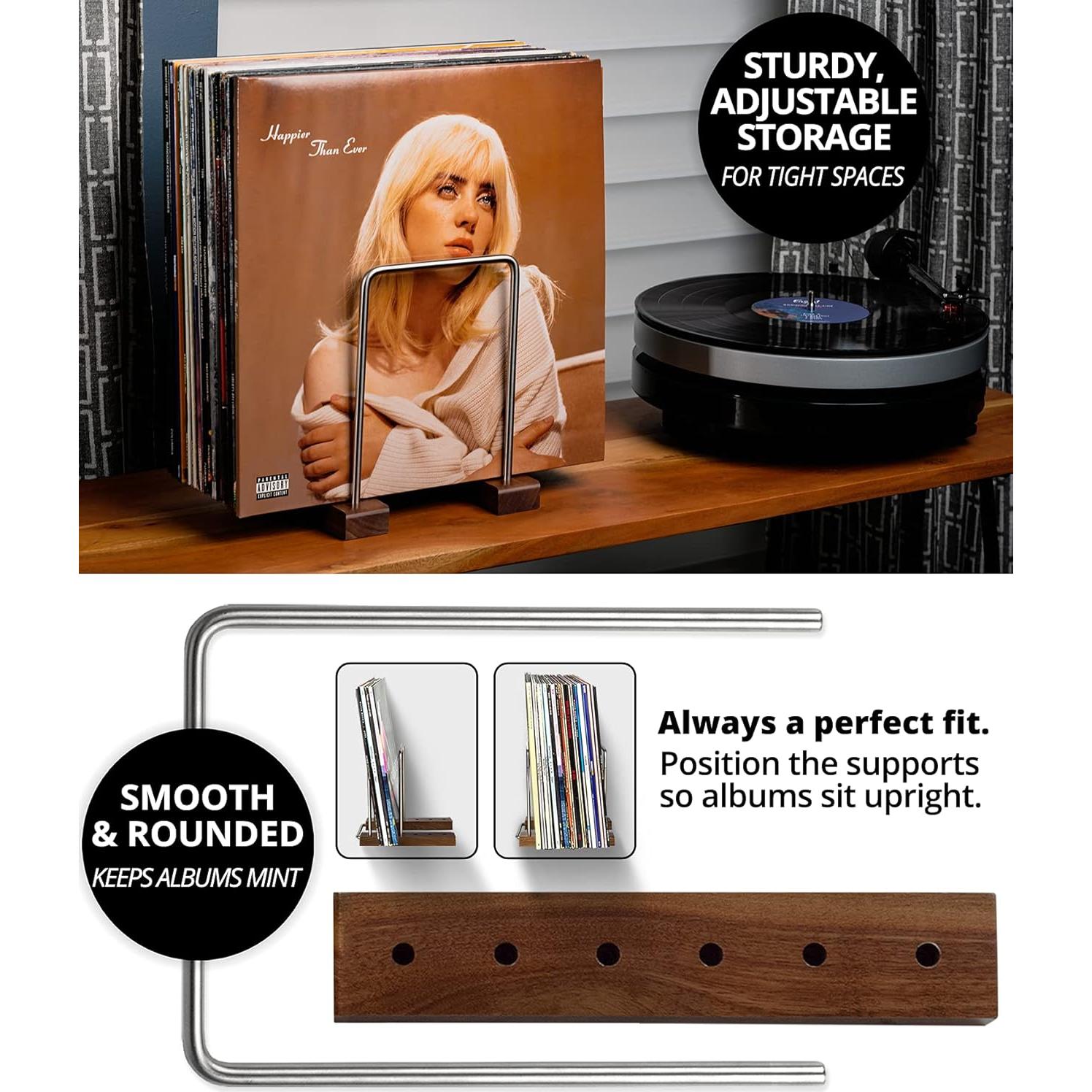 Soporte para Vinilos Optage Audio 35 LP Madera Nogal