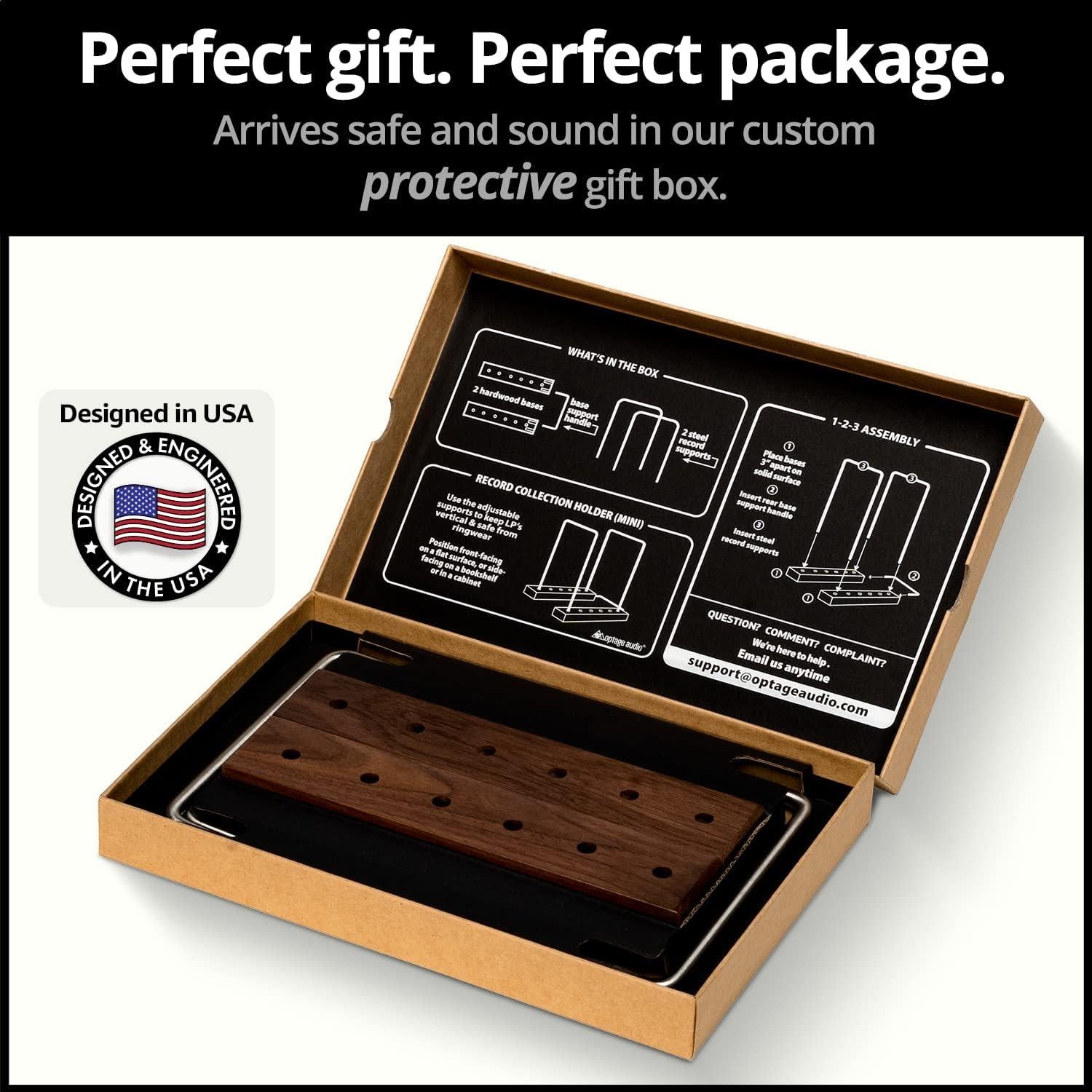 Soporte para Vinilos Optage Audio 35 LP Madera Nogal