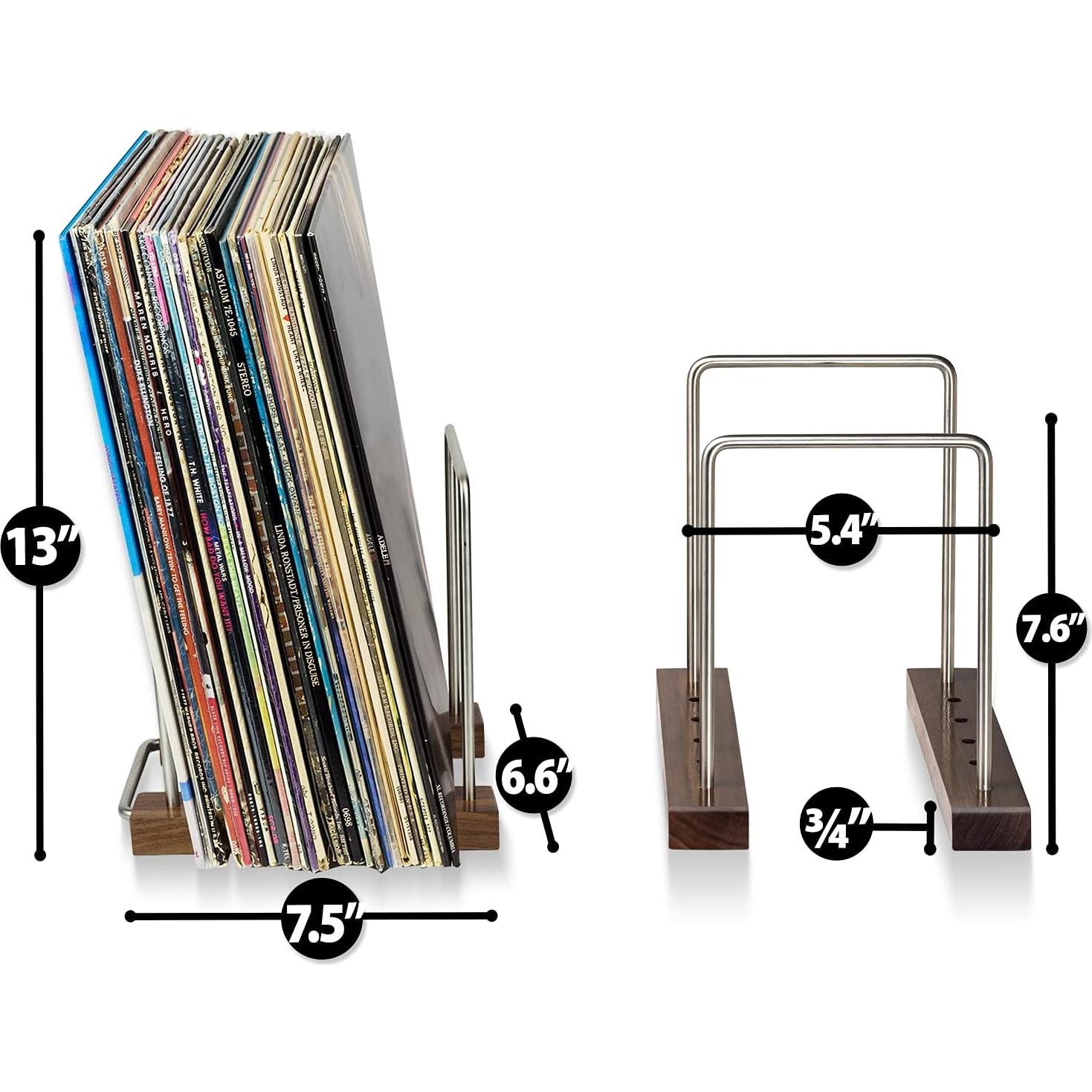 Soporte para Vinilos Optage Audio 35 LP Madera Nogal