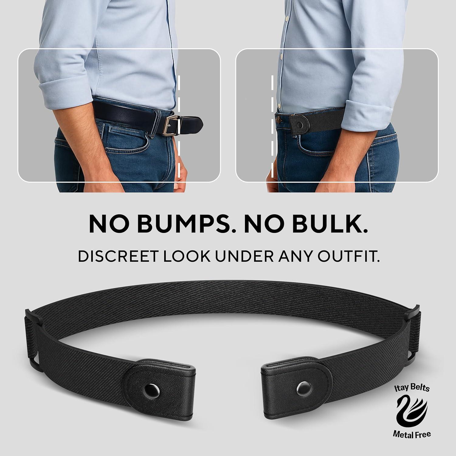 Cinturón Elástico Sin Hebilla para Hombres 61-86 cm