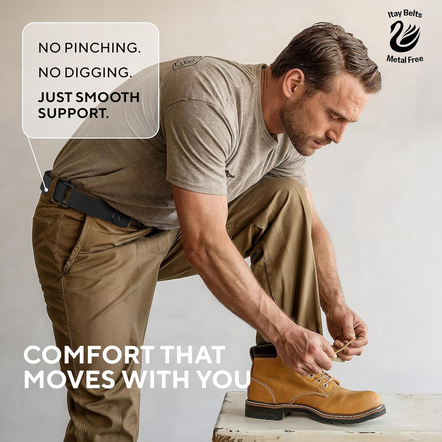 Cinturón Elástico Sin Hebilla para Hombres 61-86 cm