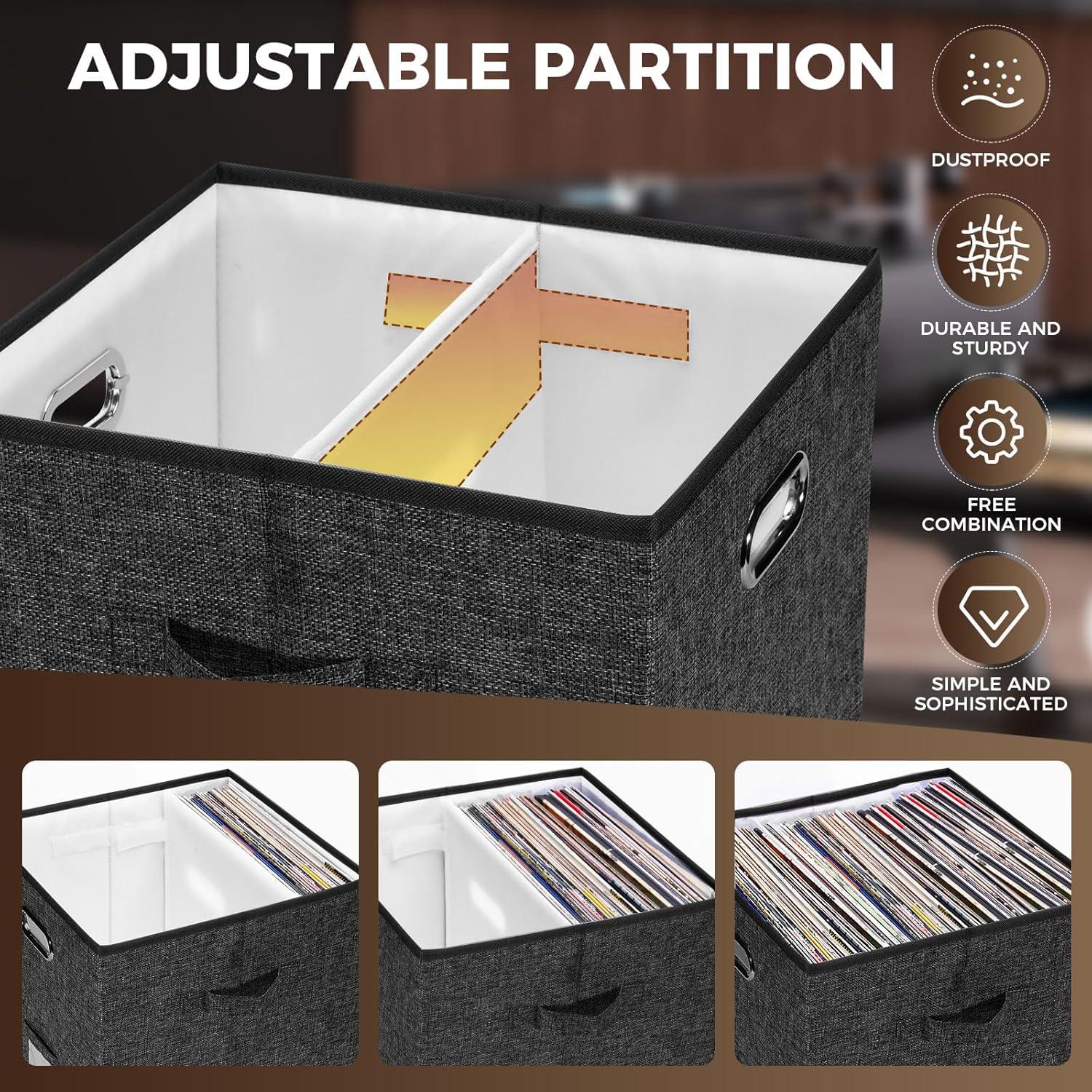 Caja de Almacenamiento de Discos ZEDKEHO Negra 50 LPs