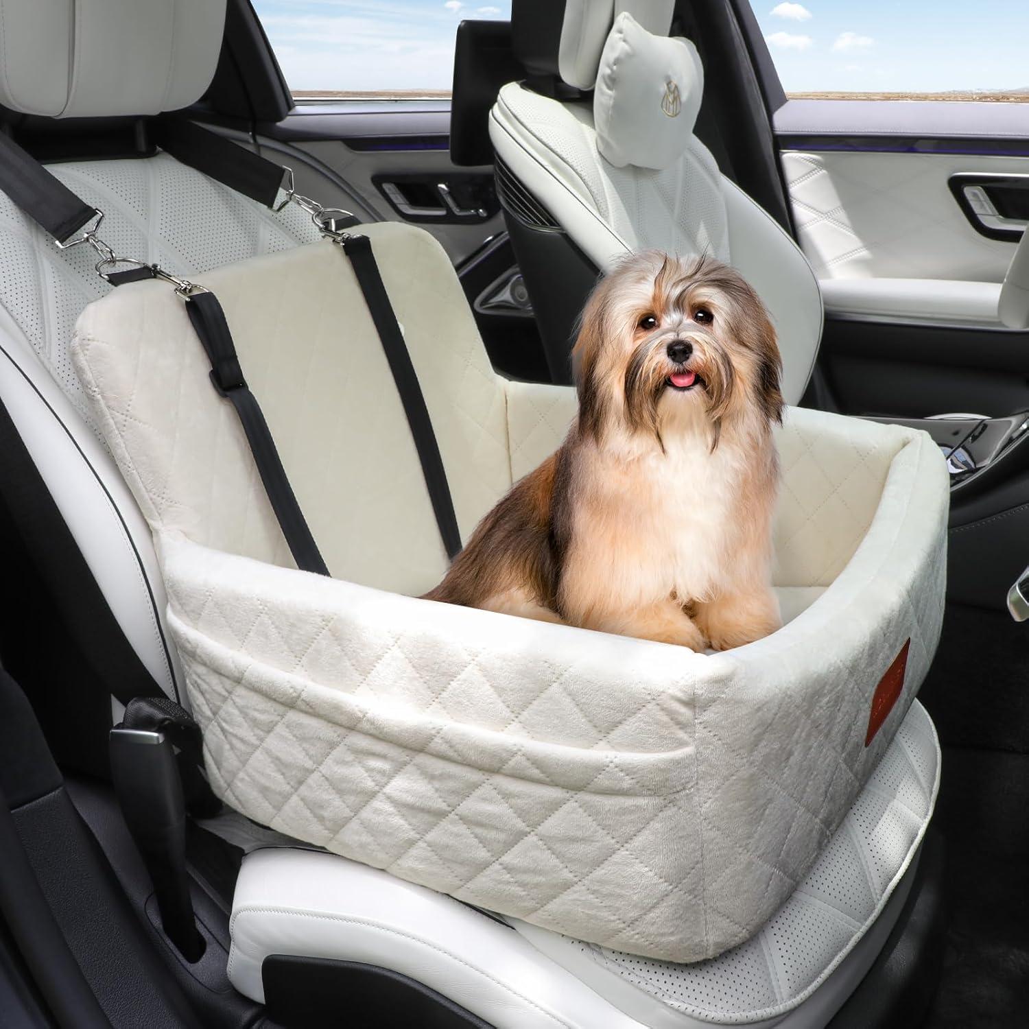 Asiento de Coche para Perros WOOAIDAGG Beige 48x38cm