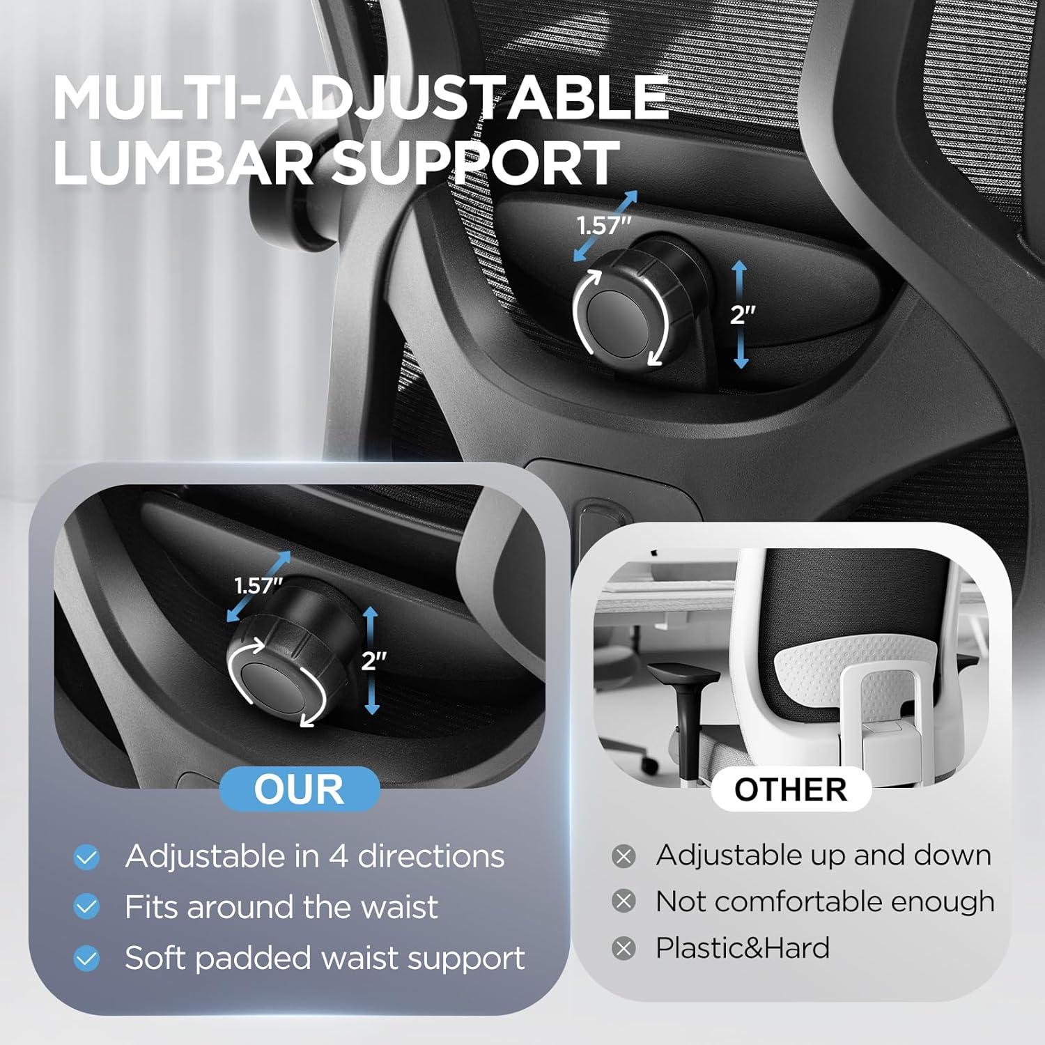 Silla de Oficina Ergonómica TUKAKA con Reposapiés y Soporte Lumbar