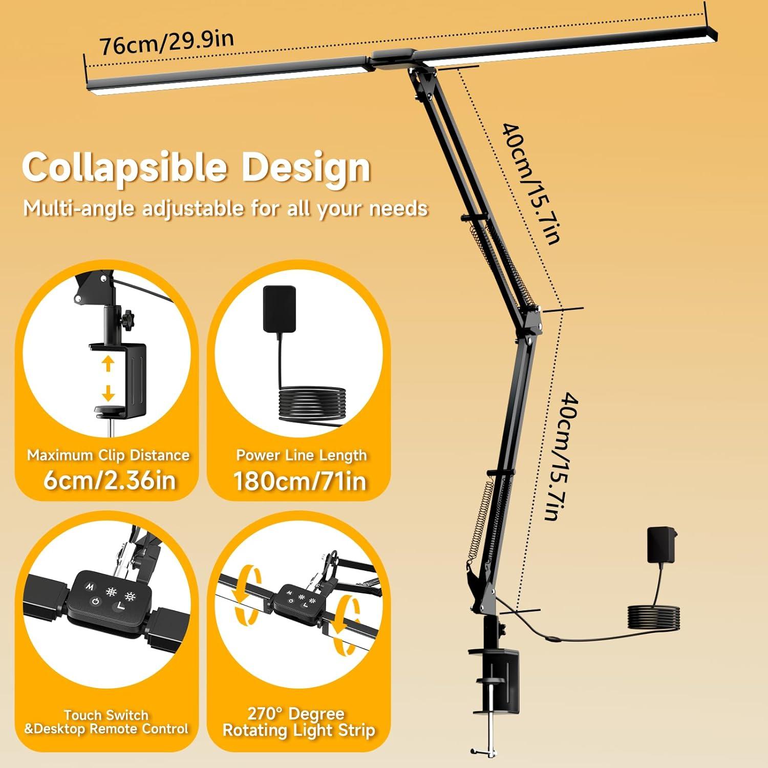 Lámpara de Escritorio LED SKYLEO 24W 2400LM Ajustable con Control Remoto