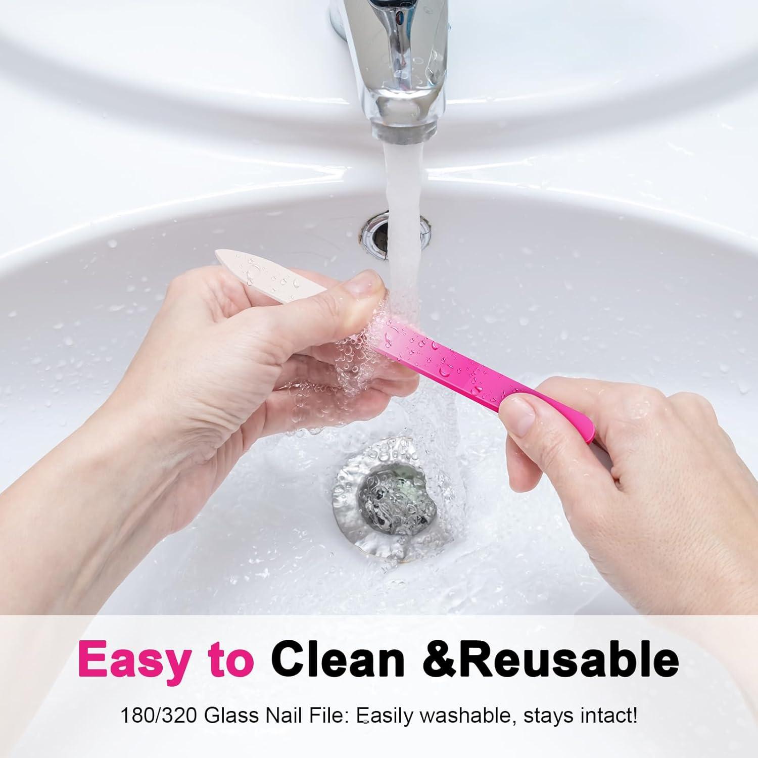 Limas de Uñas de Cristal Protle Doble Cara 180/320 - 3 Piezas