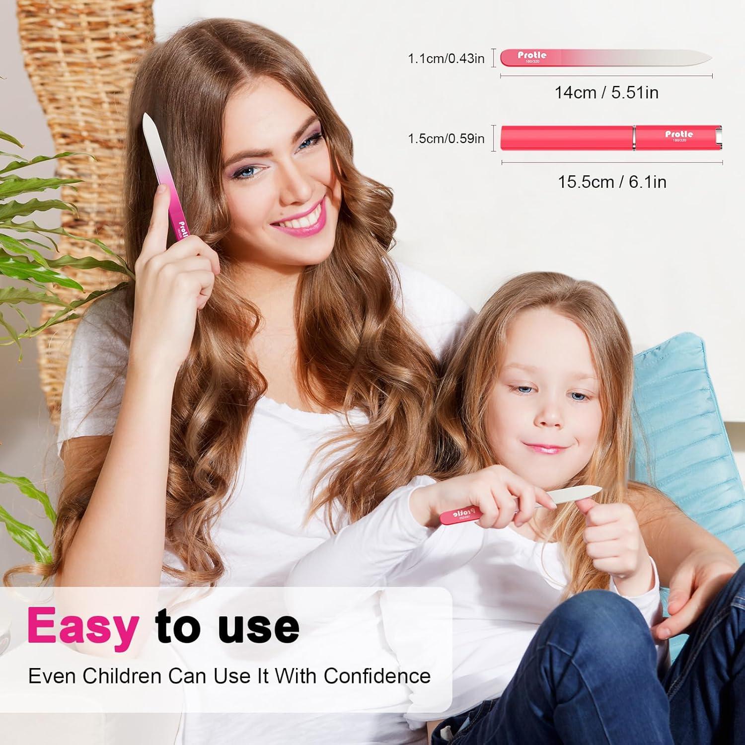 Limas de Uñas de Cristal Protle Doble Cara 180/320 - 3 Piezas