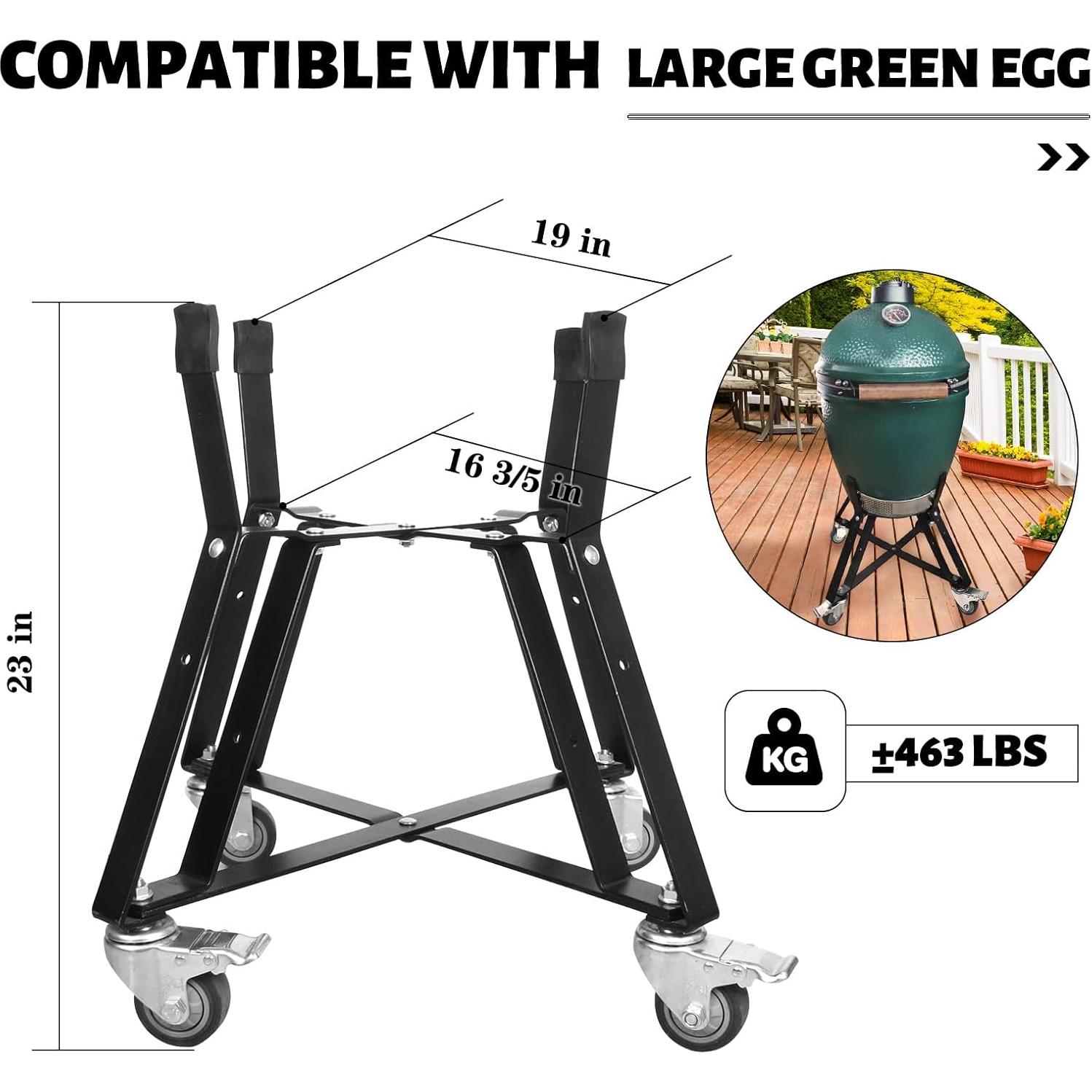 Carro Rodante Kamado Fábrica Negro 39.4 cm Acero Resistente