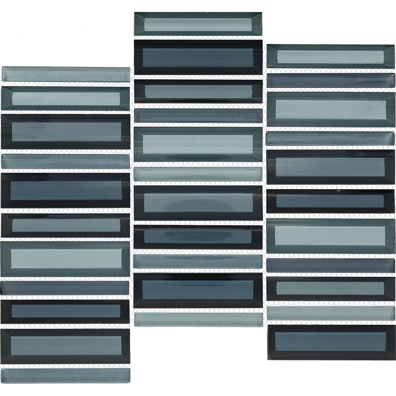 Mosaico de Vidrio Cerulean Swell 1x4" Tile Mart 3D