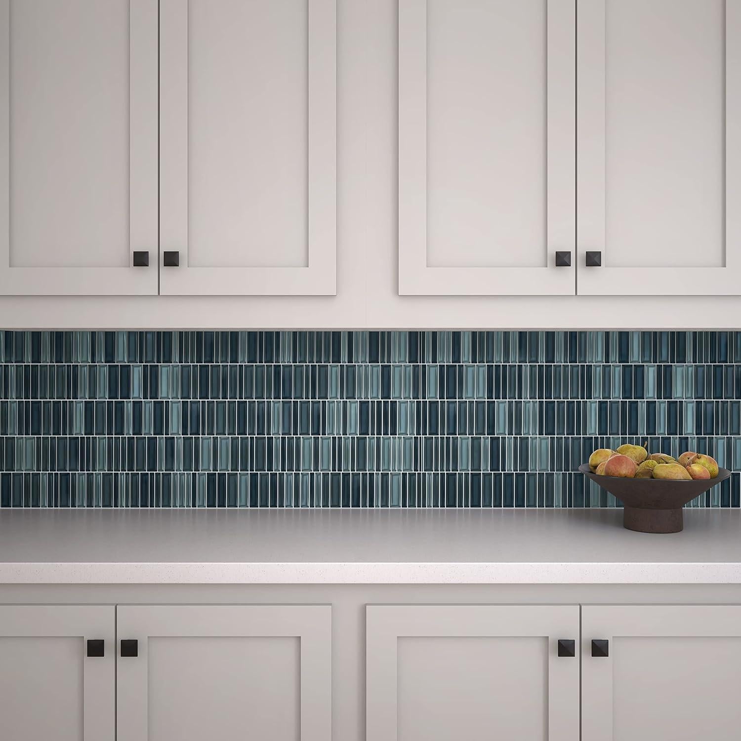 Mosaico de Vidrio Cerulean Swell 1x4" Tile Mart 3D