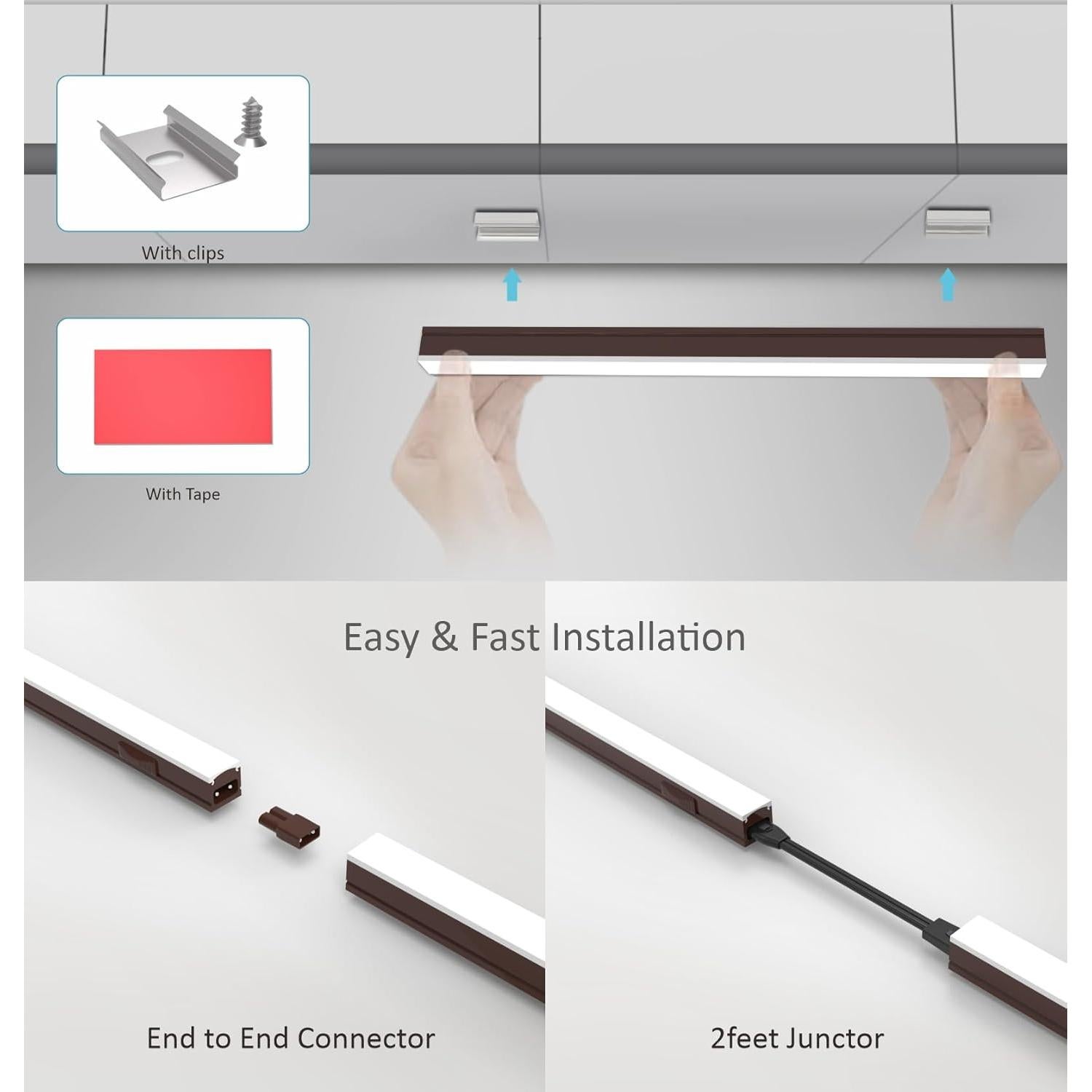 Iluminación LED Bajo Gabinete Leetdud 16 Pulgadas 4 Pcs Bronce