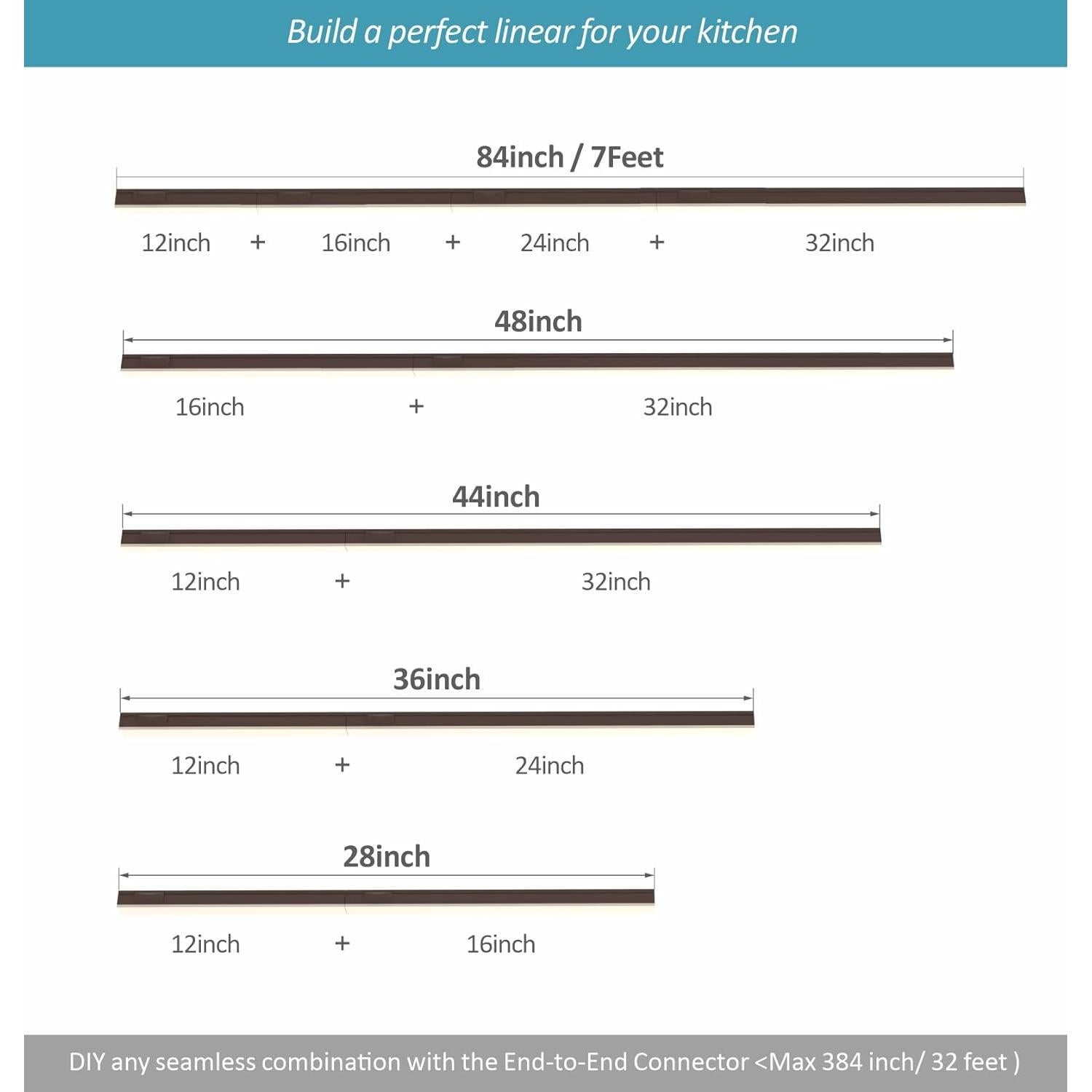 Iluminación LED Bajo Gabinete Leetdud 16 Pulgadas 4 Pcs Bronce