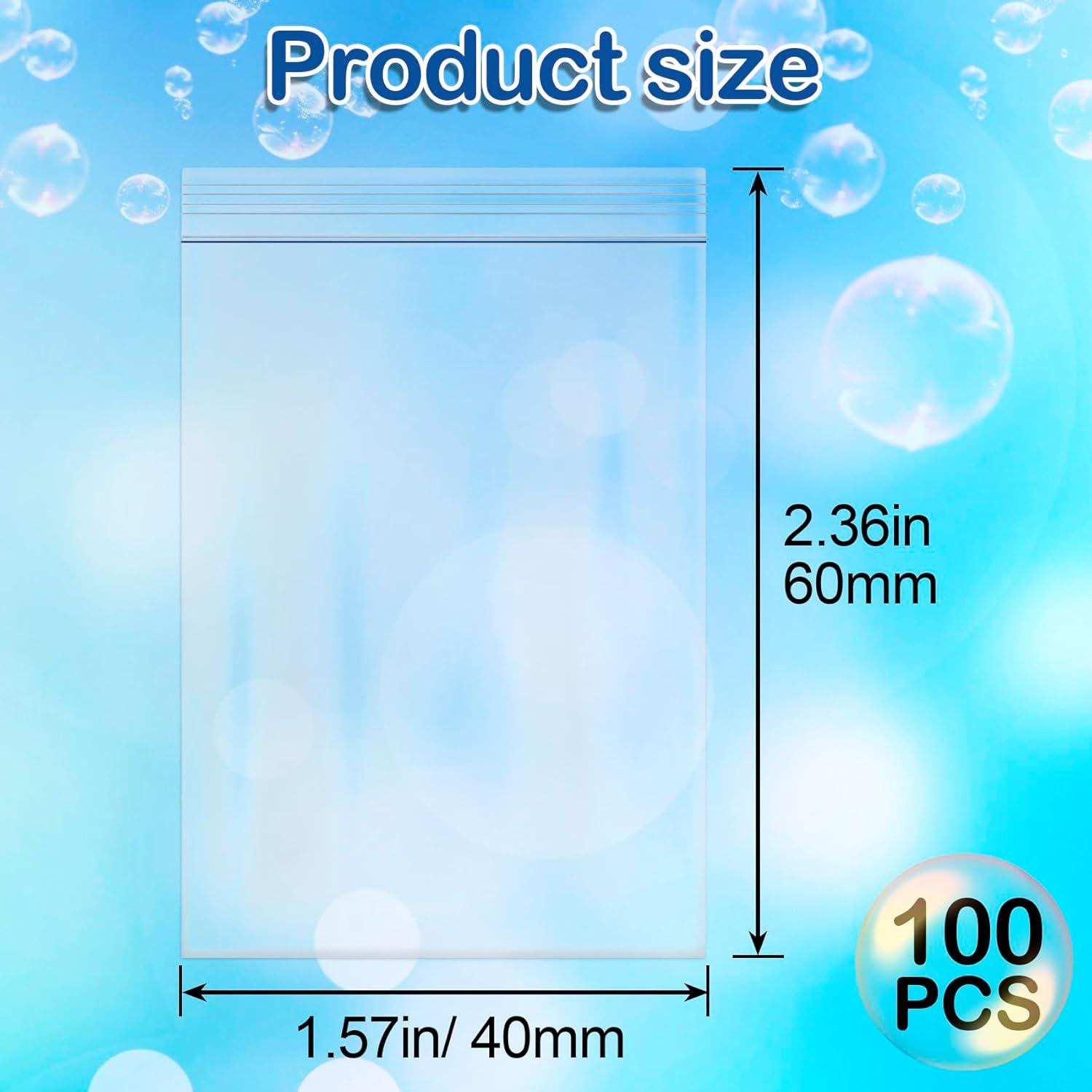 100 Mini Bolsas Zip Reutilizables STSTR 4x6 cm Transparentes