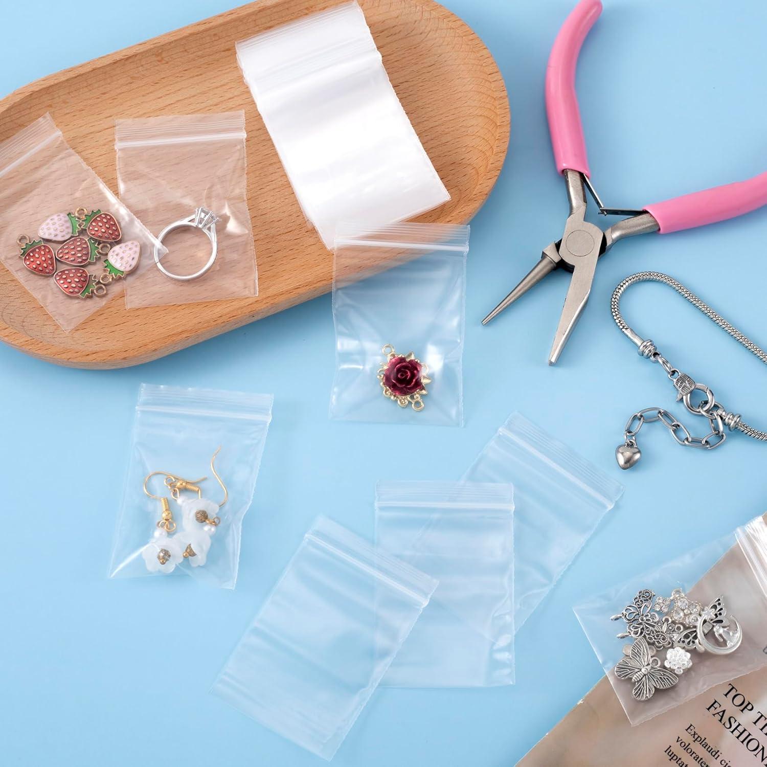 100 Mini Bolsas Zip Reutilizables STSTR 4x6 cm Transparentes