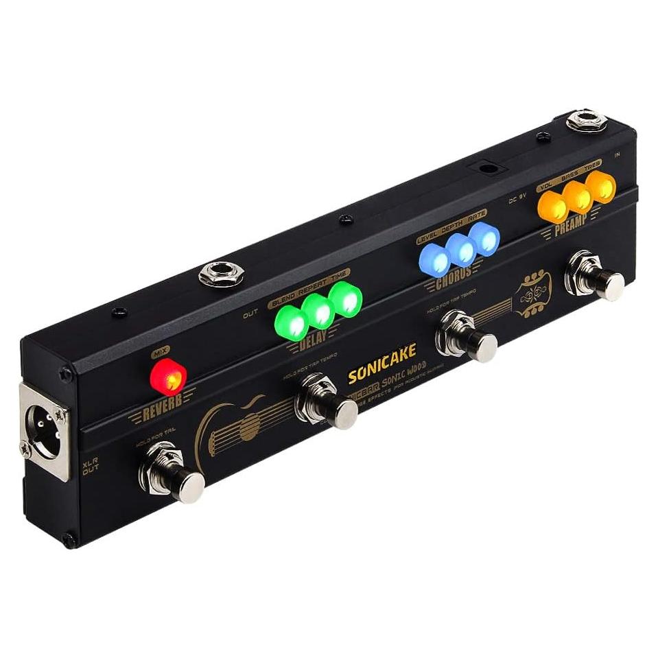 Pedal Efecto Guitarra Acústica SONICAKE QCE-50 Preamp Chorus Delay Reverb