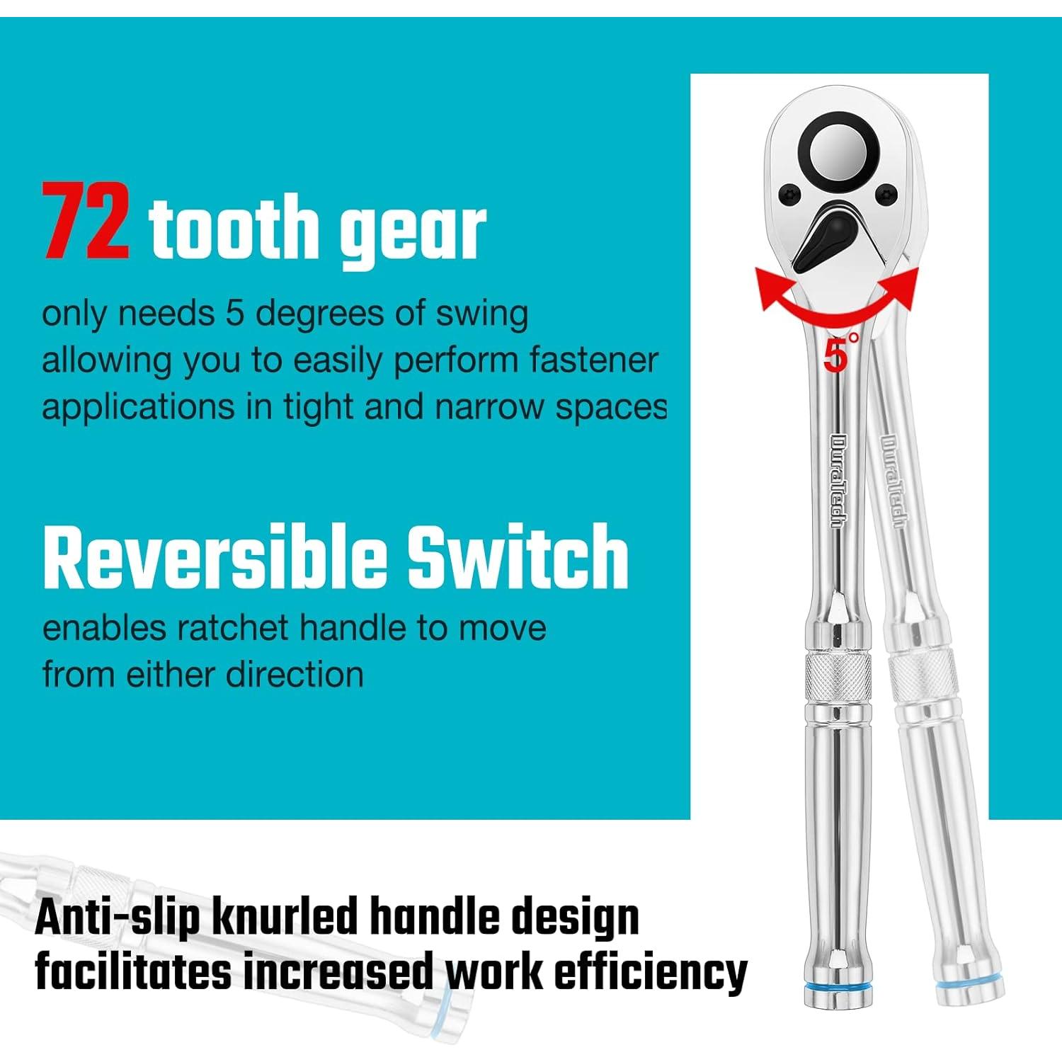 Juego de Carracas DURATECH 3 Piezas 72 Dientes Liberación Rápida