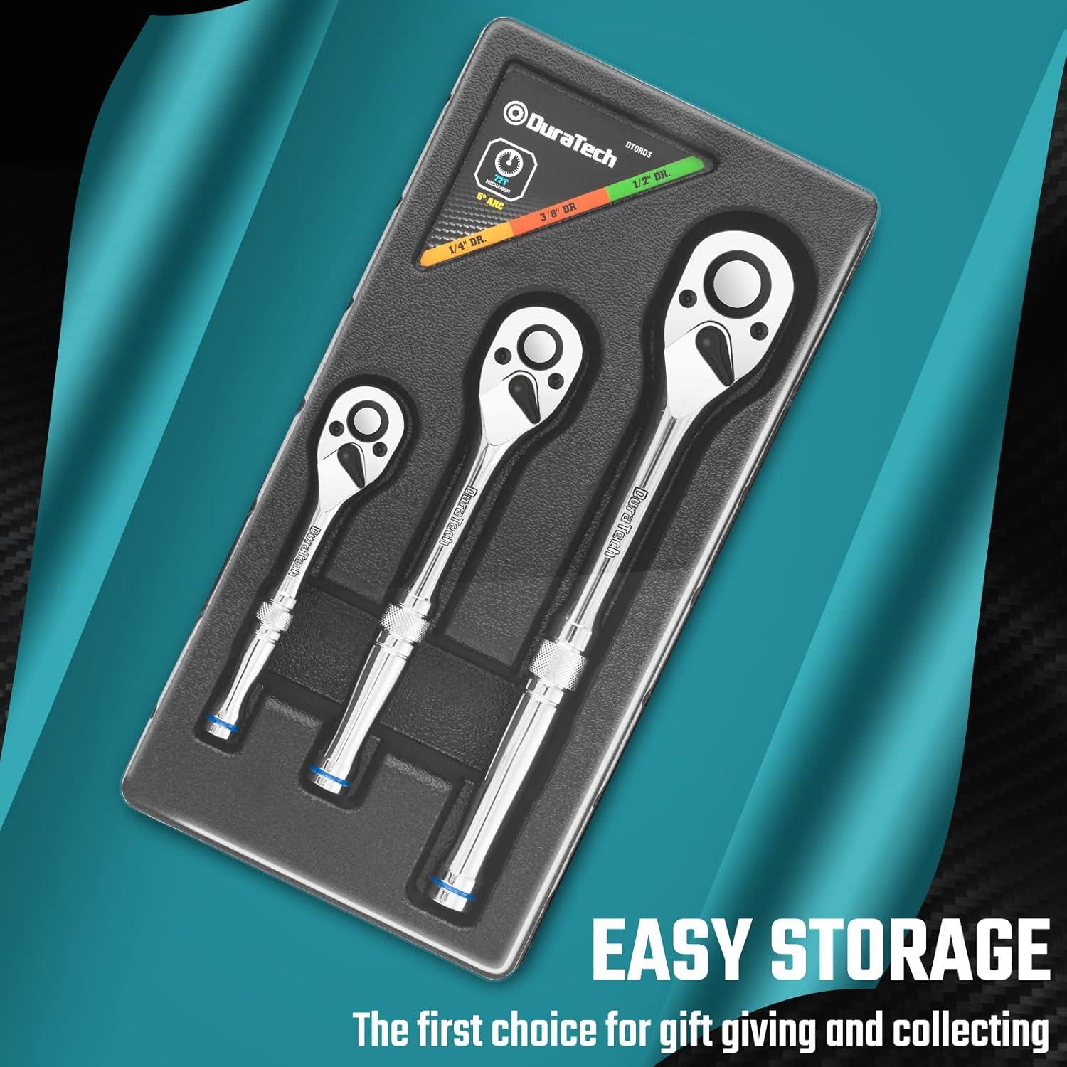 Juego de Carracas DURATECH 3 Piezas 72 Dientes Liberación Rápida