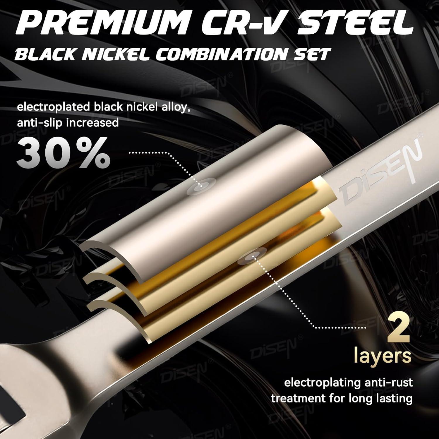 Juego de Llaves de Vaso 14 Piezas DISEN 90 Dientes Métrico