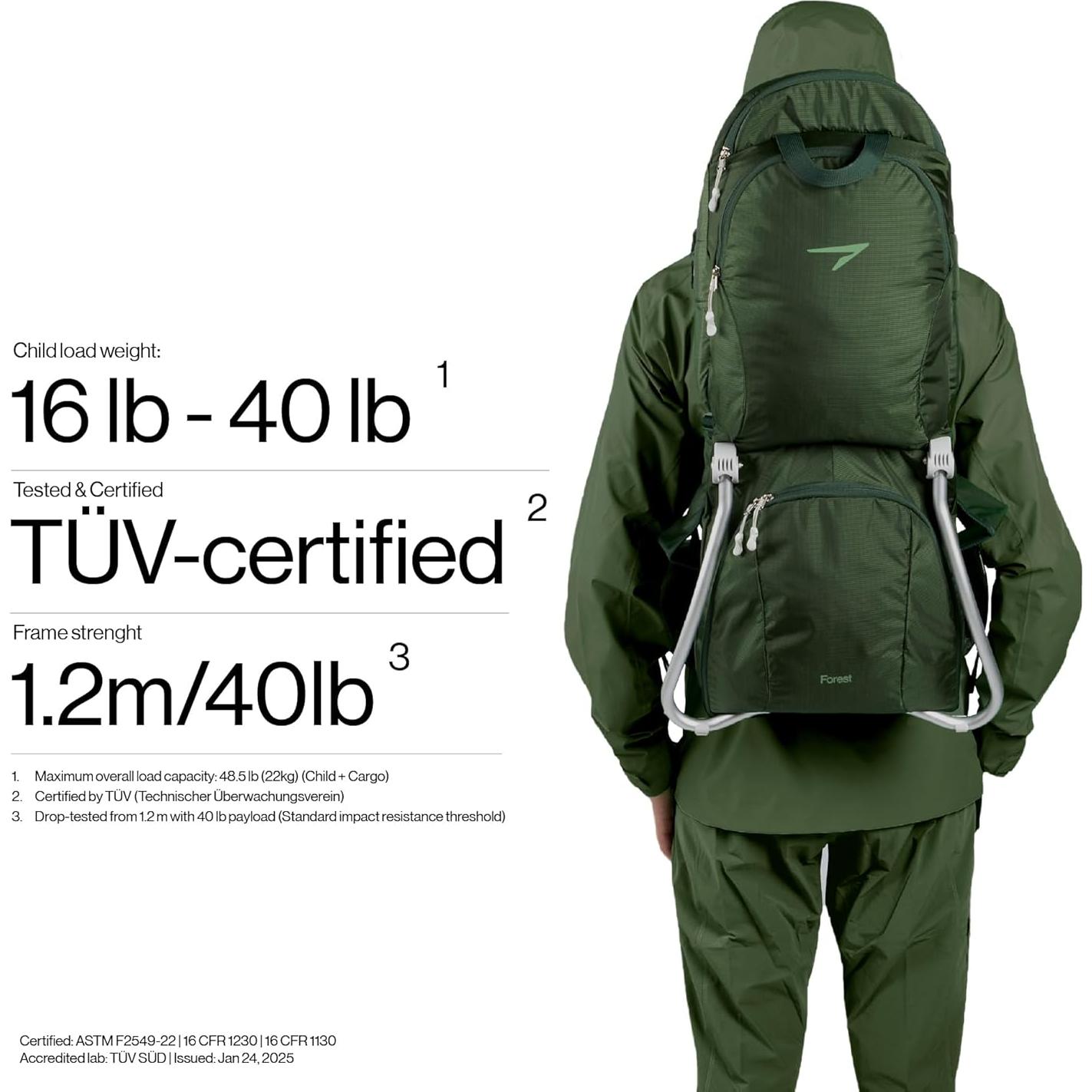 Mochila Portabebés Vandra Forest Verde Bosque - Gravity Lock