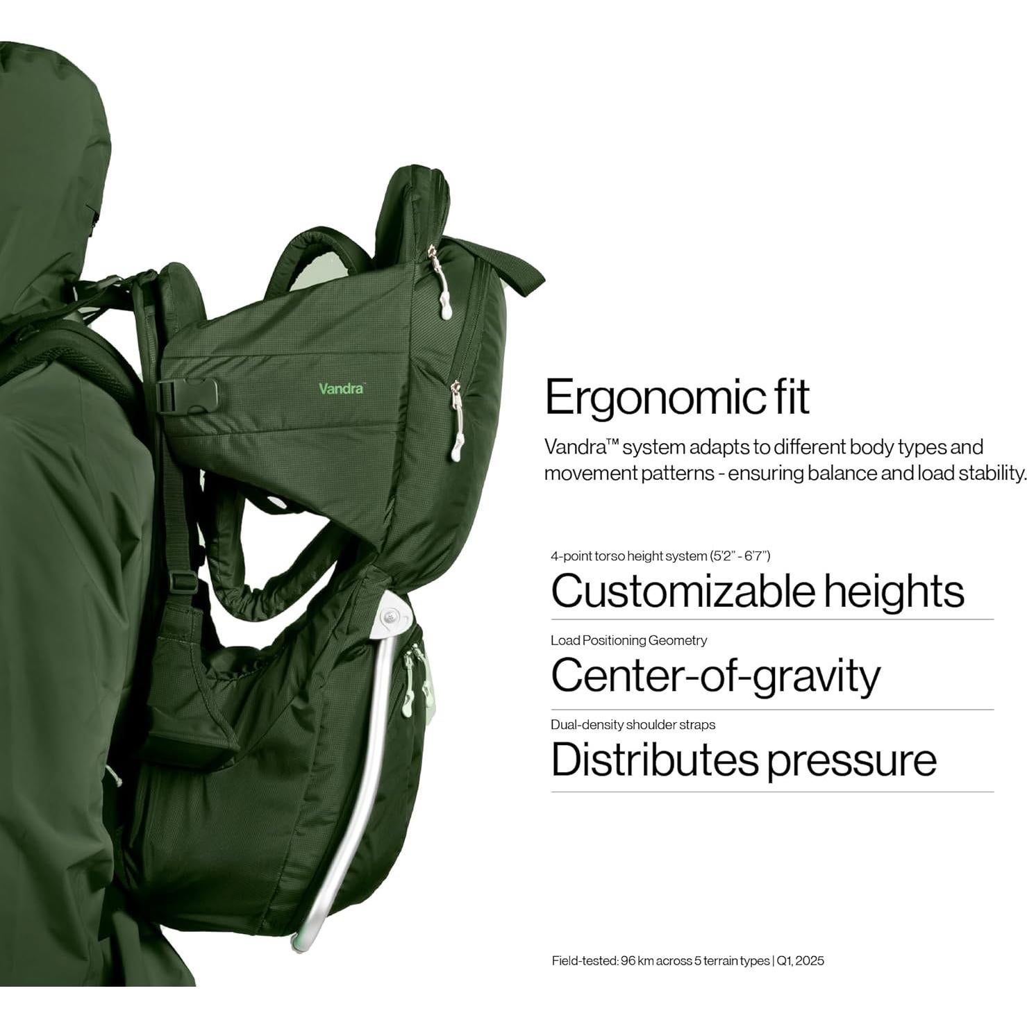 Mochila Portabebés Vandra Forest Verde Bosque - Gravity Lock