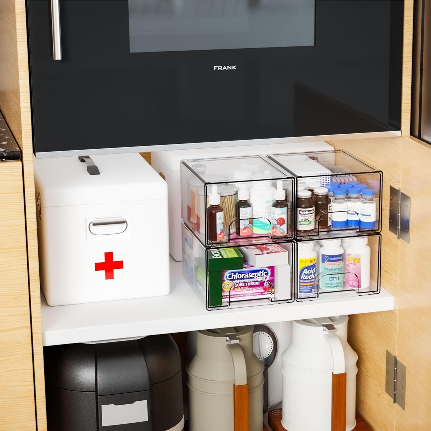 Cajones de Almacenamiento Apilables Yieach 11.2 cm Acrílico 2 PCS