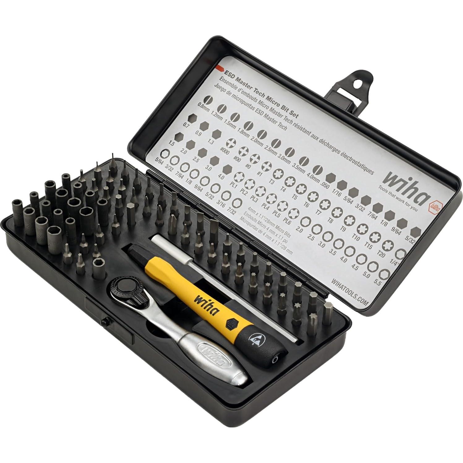 Juego de 65 Piezas Wiha 75965 Carraca y MicroBits ESD