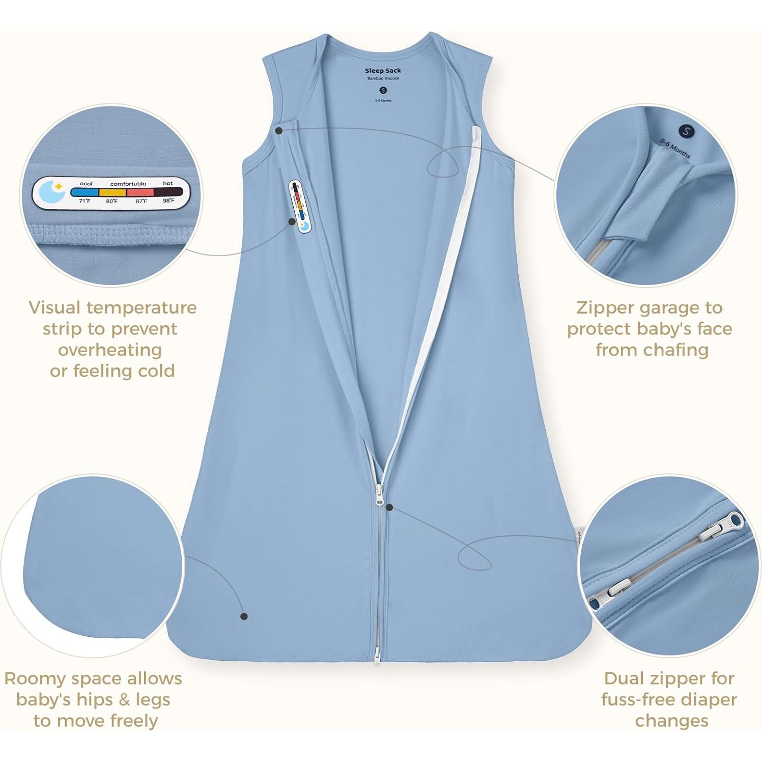 Saco de Sueño Freelooper Viscosa de Bambú 0.5 Tog Bebé 0-6 Meses