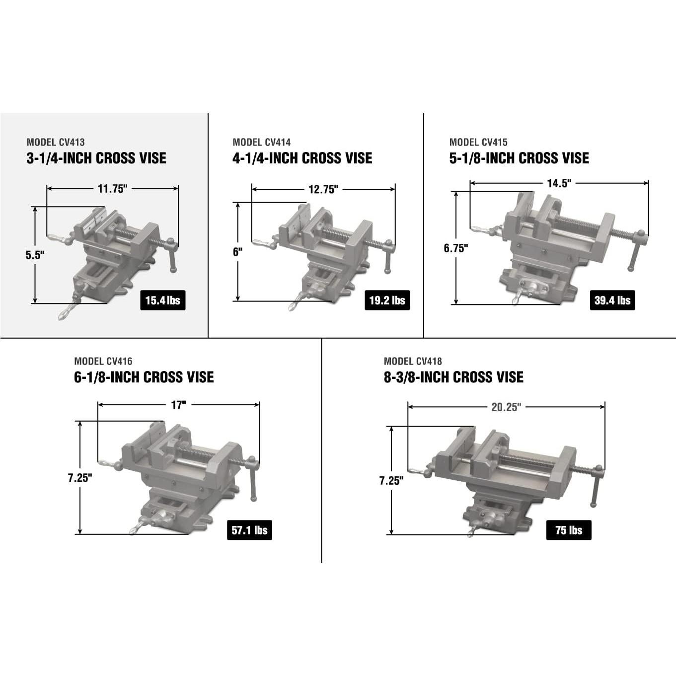 Prensa Cruzada WEN CV413 3.25" Hierro Fundido 862 kg