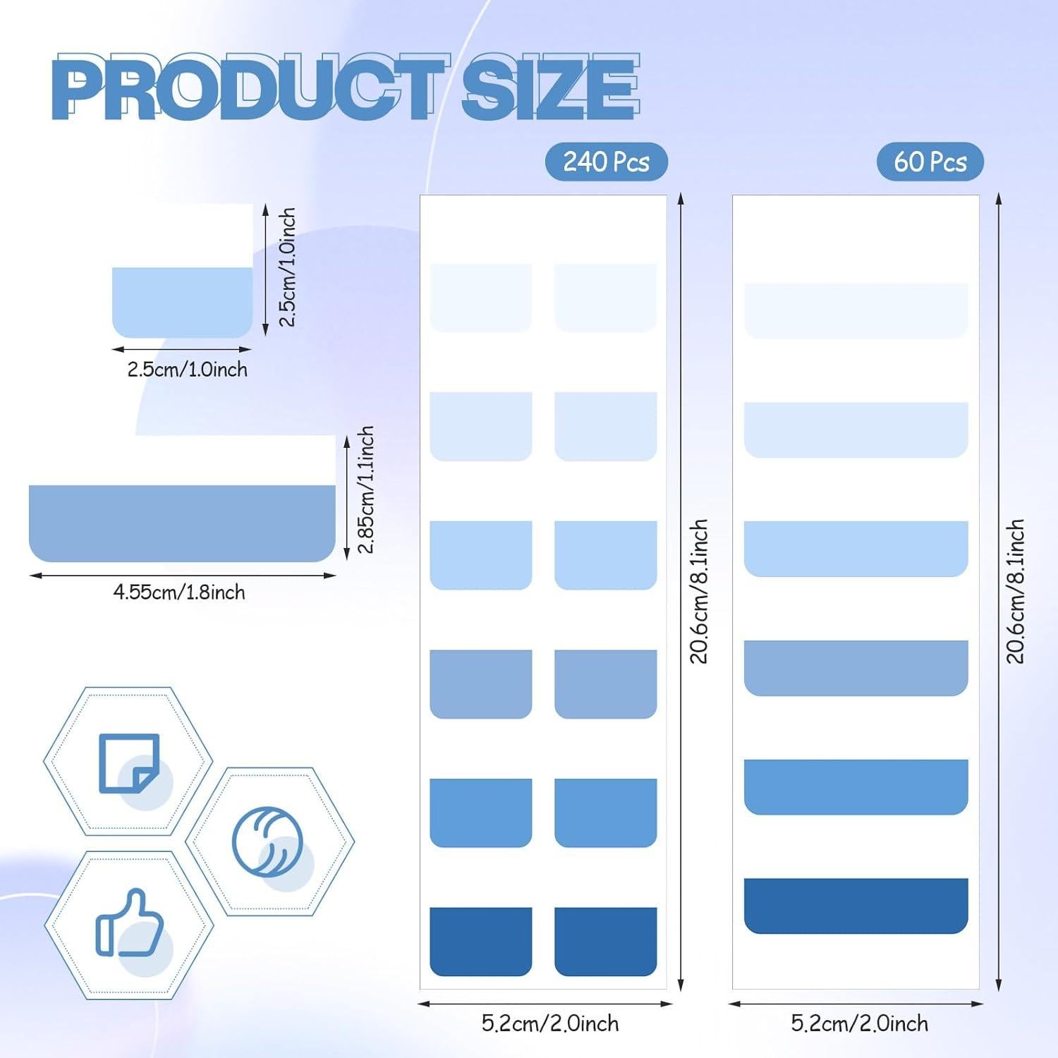 Etiquetas Adhesivas Reposicionables Janlaugh 300 Pcs Azul