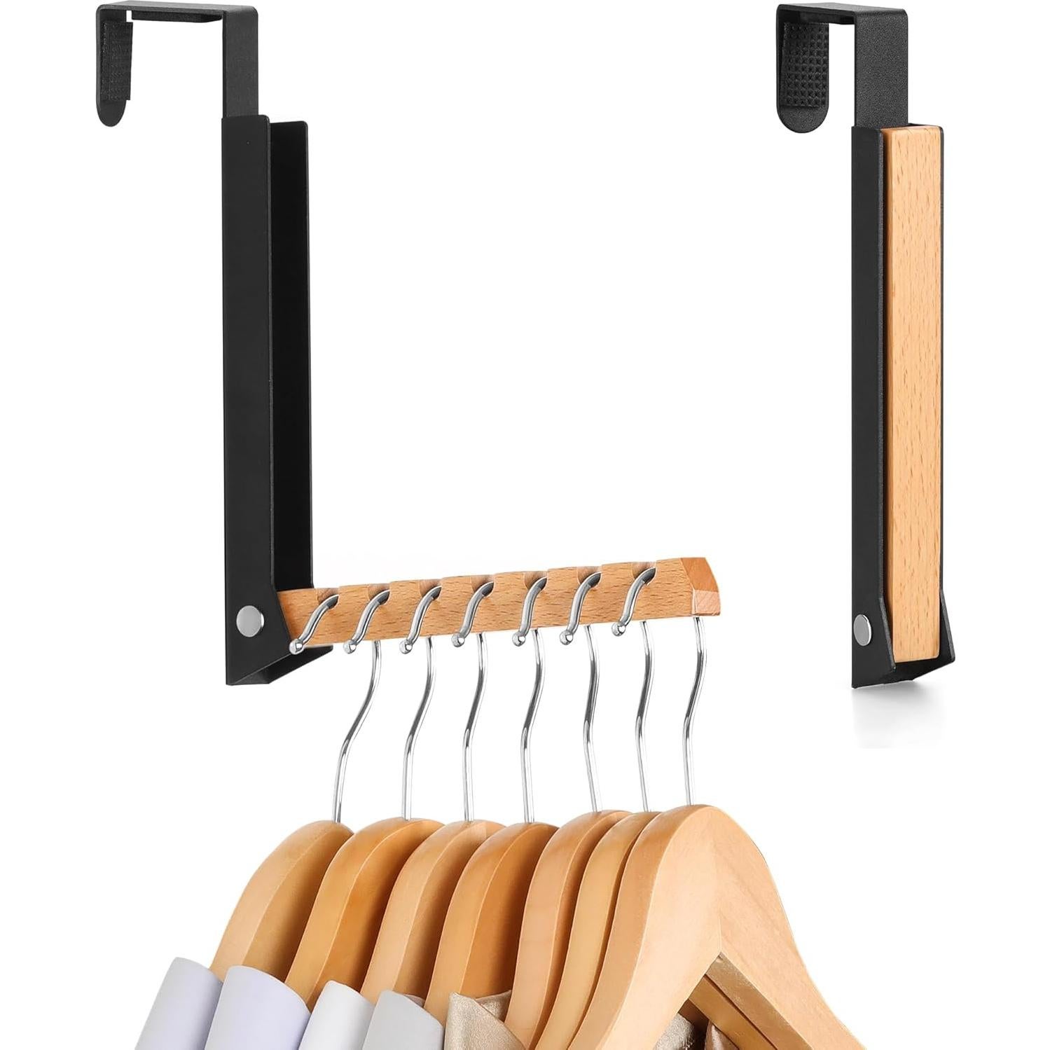 Perchero sobre la puerta TERRA HOME negro plegable 1 pieza