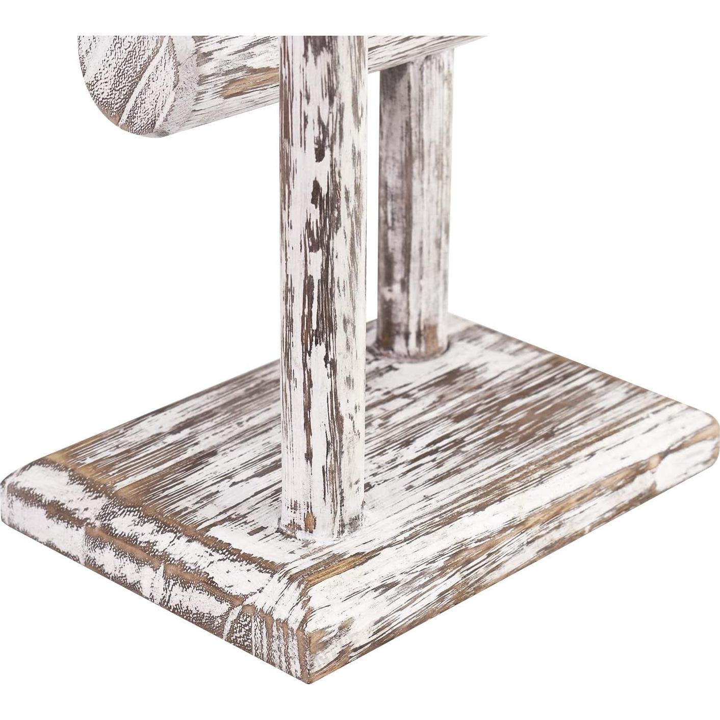 Soporte de Joyería Ikee Design de Madera 2 Niveles Blanco Antiguo