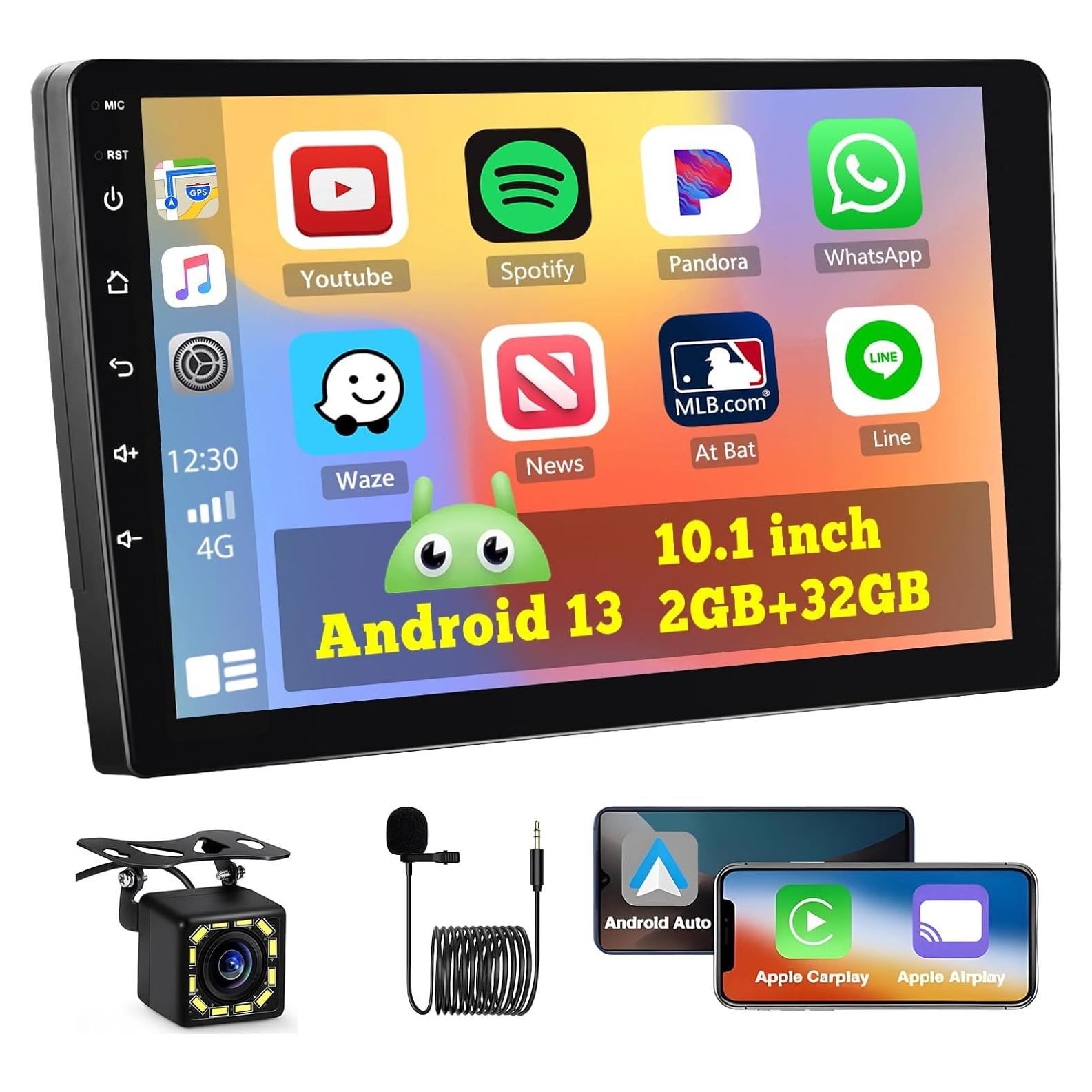 Estéreo de Coche Hikity Doble Din 10.1" Android Auto Carplay