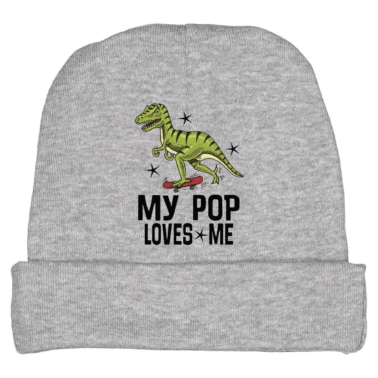 Gorro de Bebé Inktastic Mi Pop Me Quiere Dinosaurio Gris