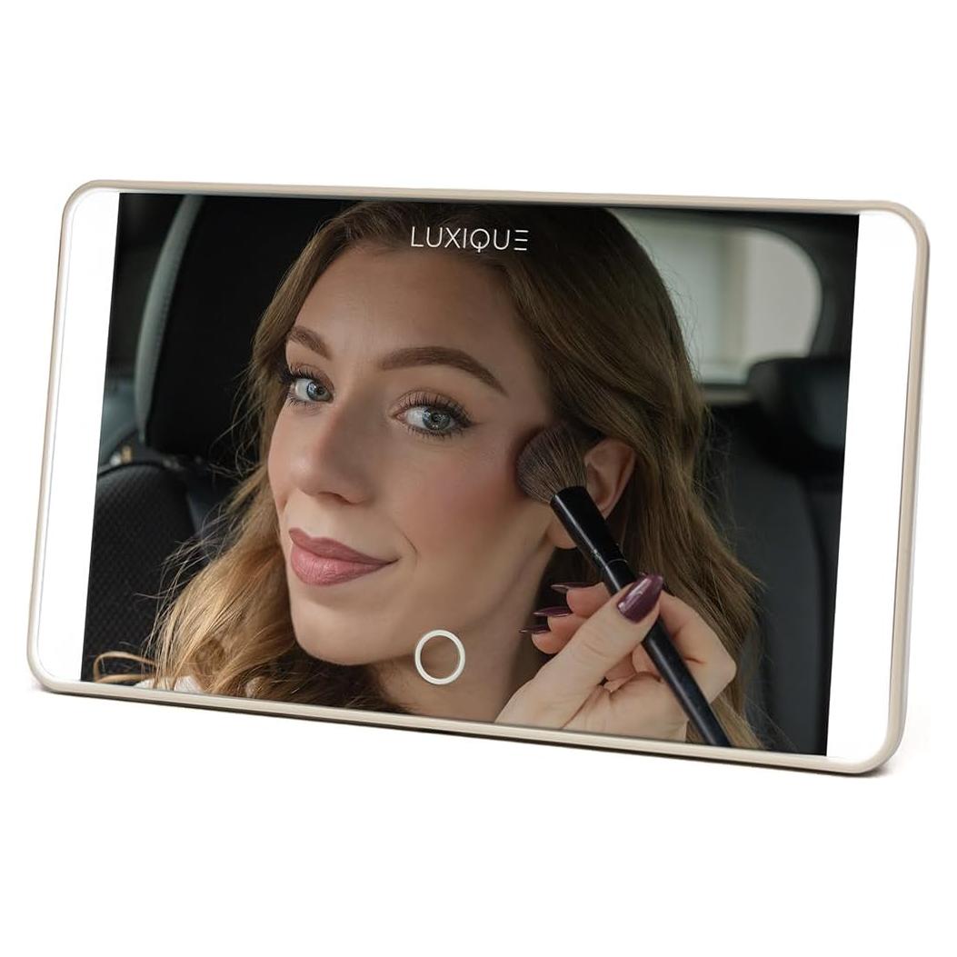 Espejo de Visera Solar LED LUXIQUE SM426 Recargable Beige