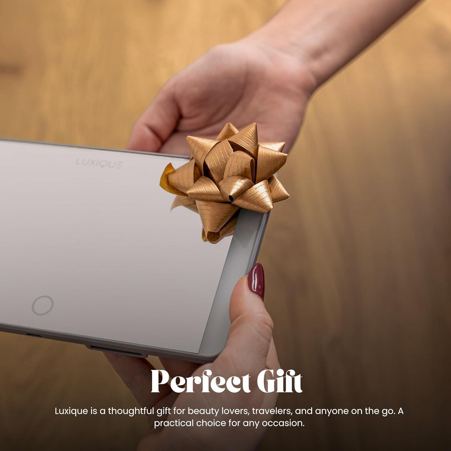 Espejo de Visera Solar LED LUXIQUE SM426 Recargable Beige