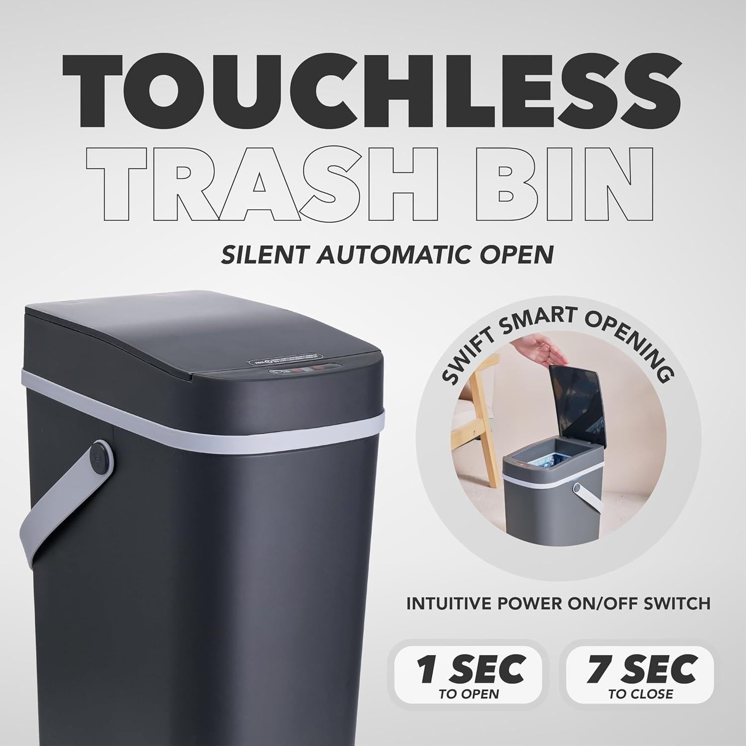 Bote de Basura Sin Contacto Desired Tools - 2 Piezas 10L Negro