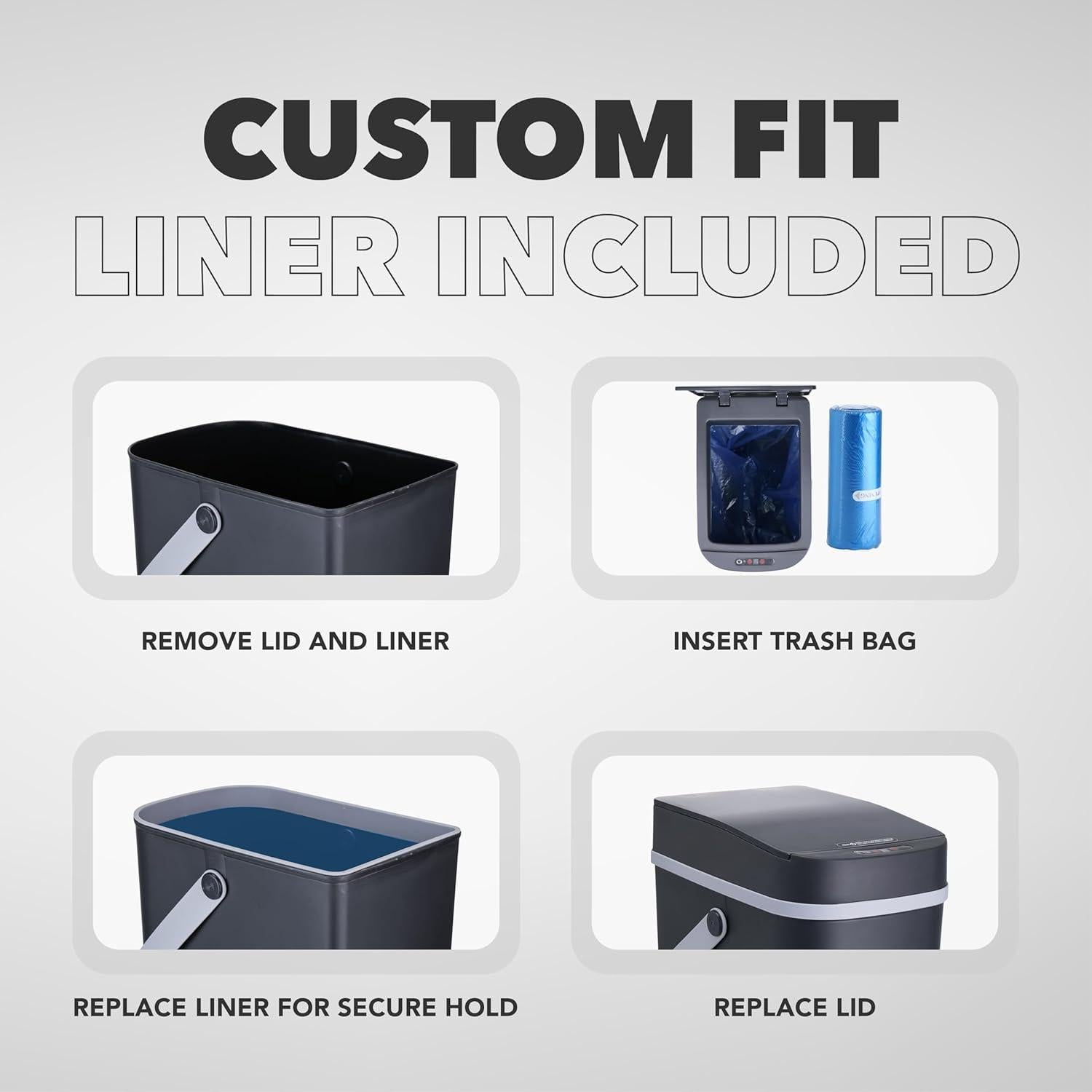 Bote de Basura Sin Contacto Desired Tools - 2 Piezas 10L Negro