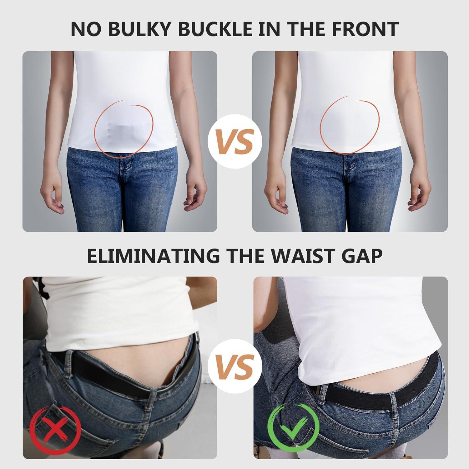 Cinturón Ajustable JASGOOD para Crop Top - Elástico Negro/Azul