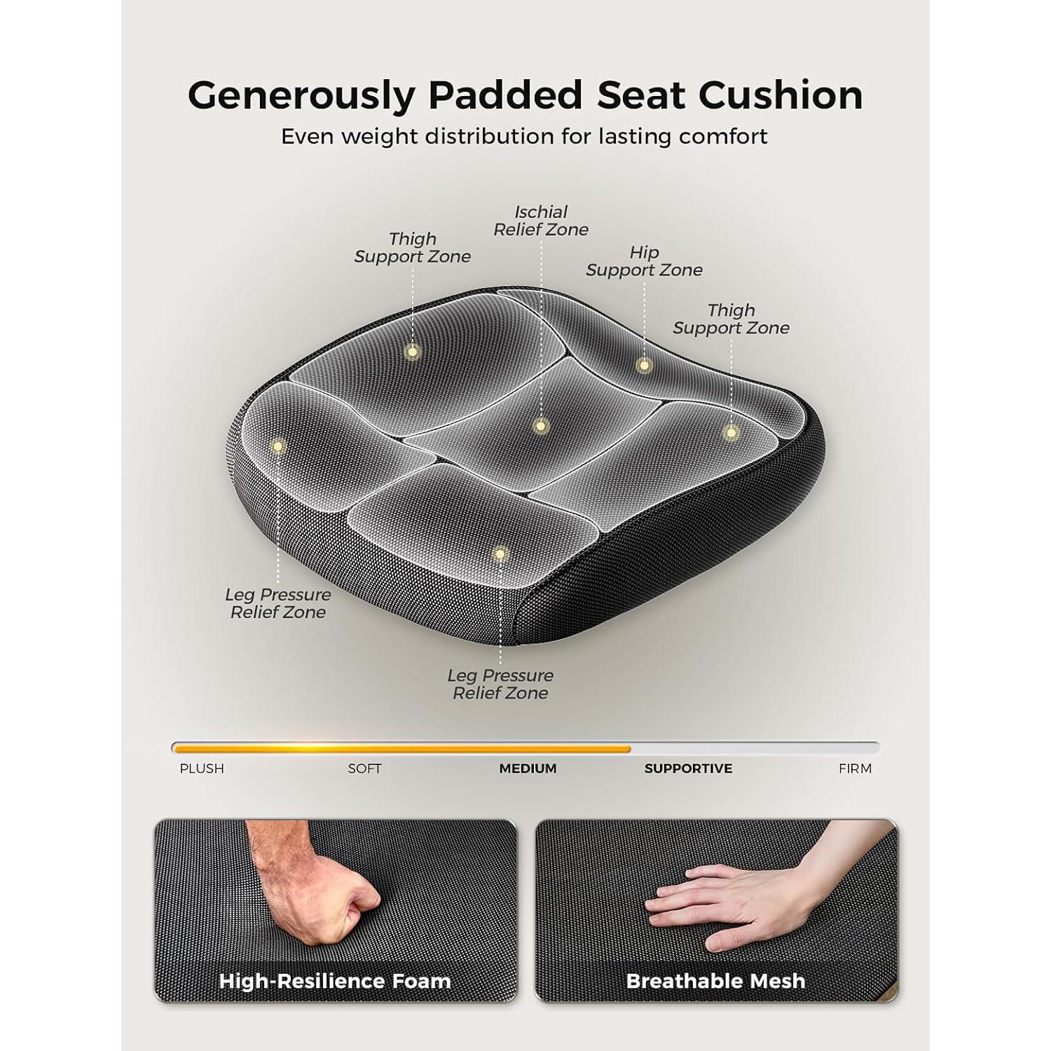 Silla de Oficina Ergonómica Deroavixe 9020A-BLK con Soporte Lumbar