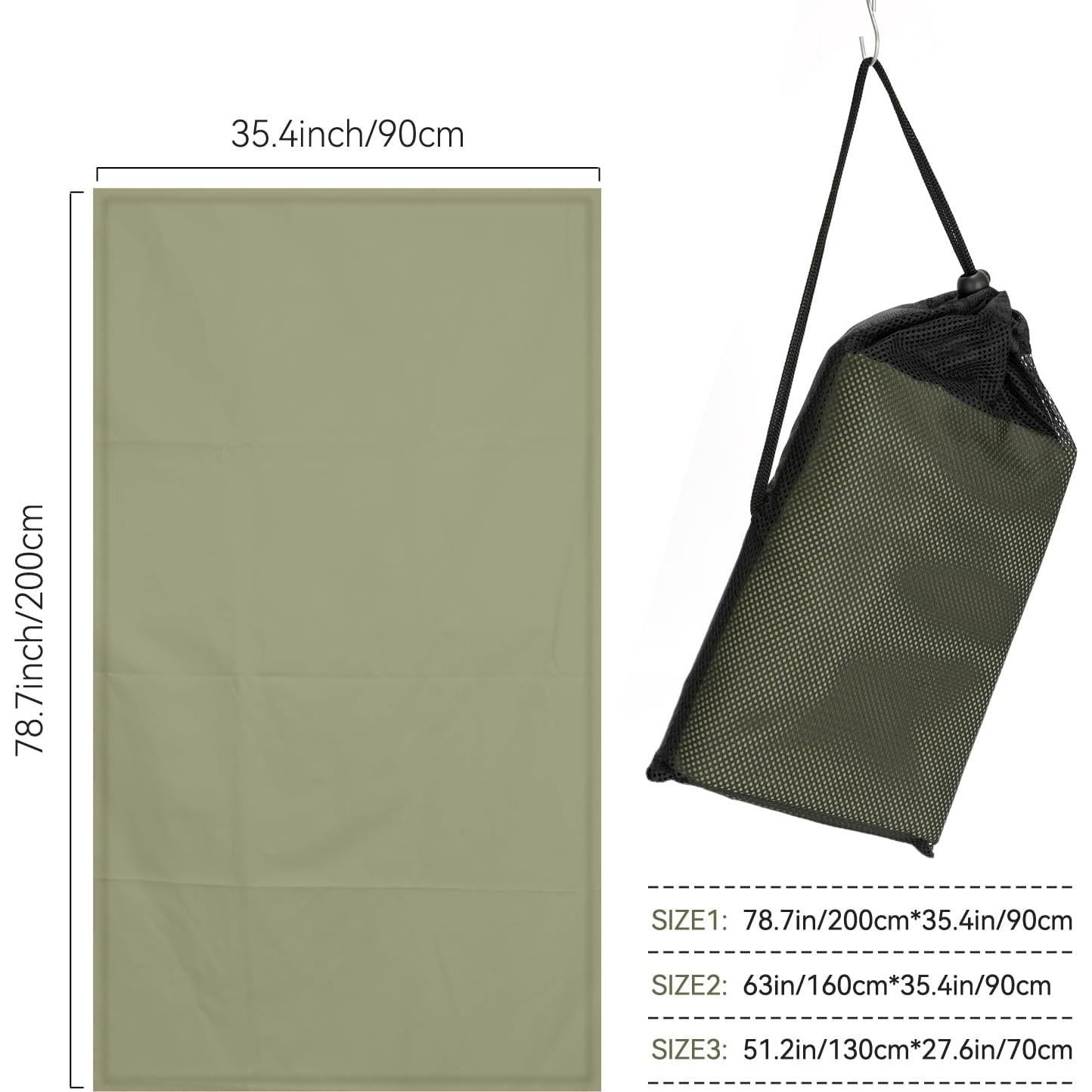 Toalla de Playa Muztaga Microfibra Verde Militar 101x50cm