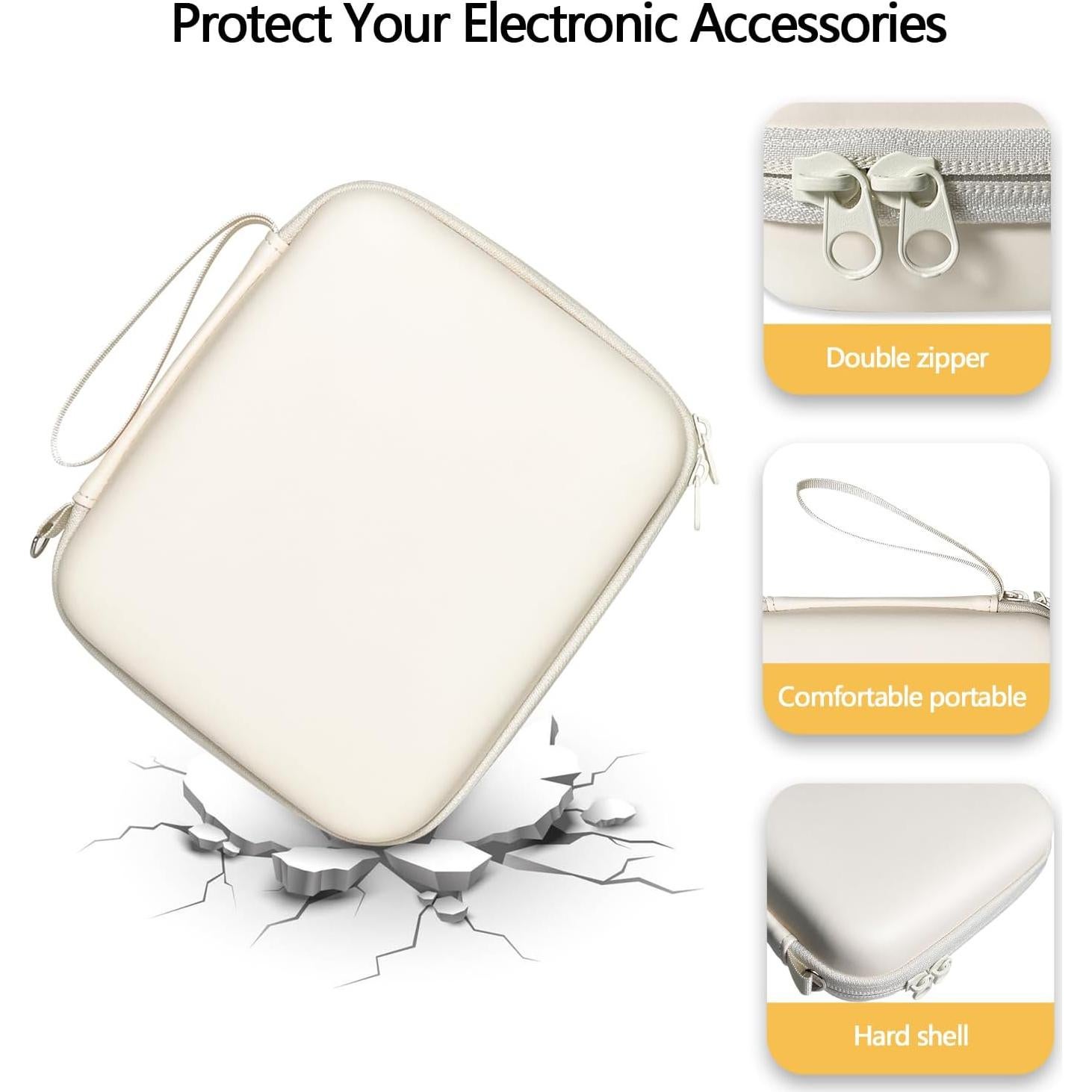 Funda Organizadora Electrónica Dura para Viaje Blanco 18.9x15.49cm