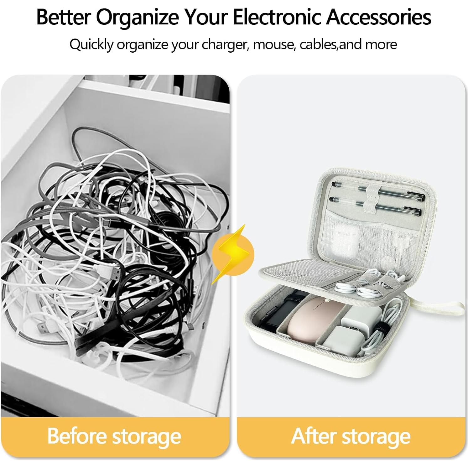 Funda Organizadora Electrónica Dura para Viaje Blanco 18.9x15.49cm