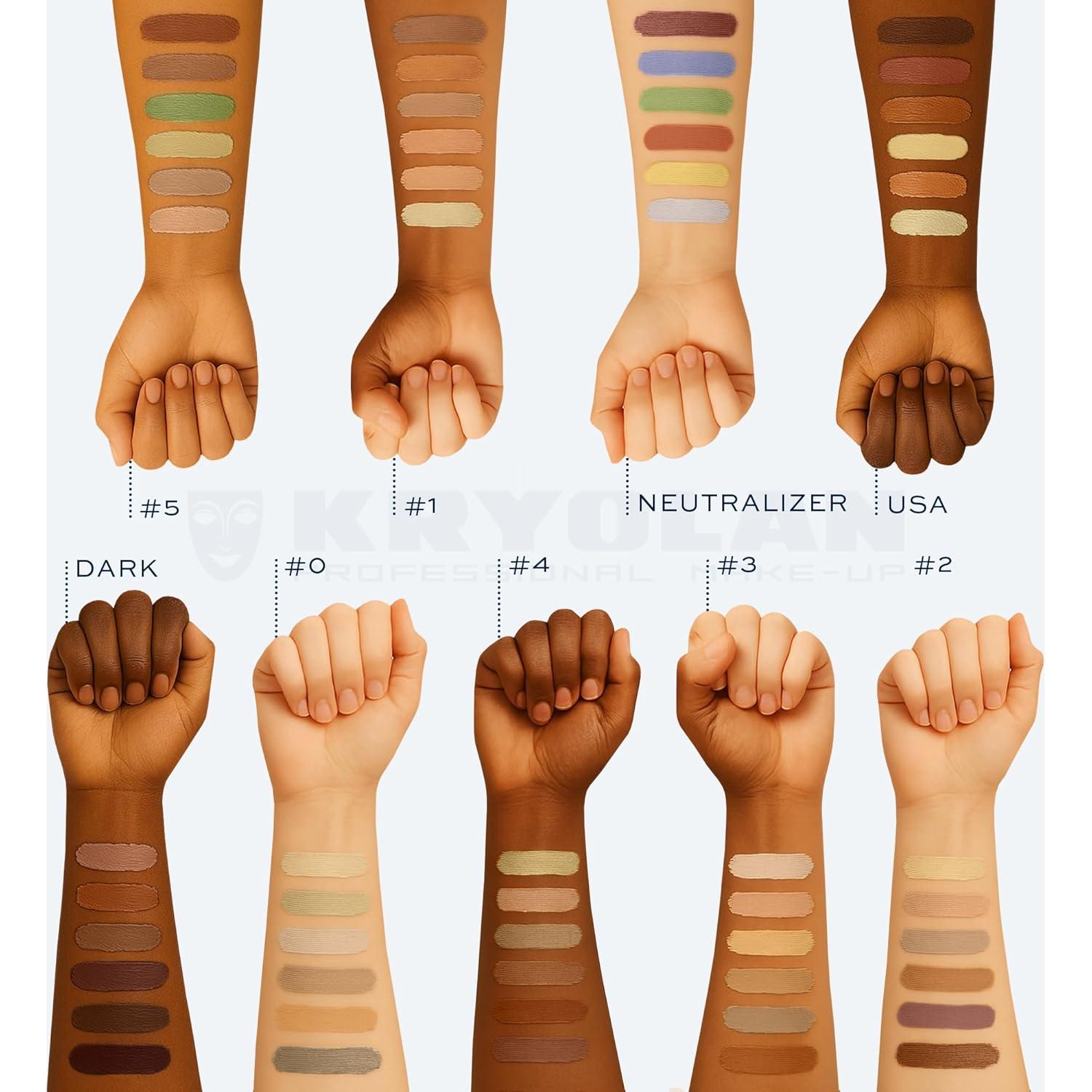 Paleta de Corrector Kryolan 6 Colores - Maquillaje Profesional