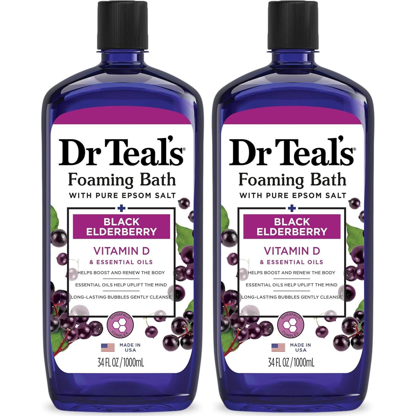 Baño Espumoso Dr Teal's 1008 ml + Remojo Sal Epsom 1.36 kg