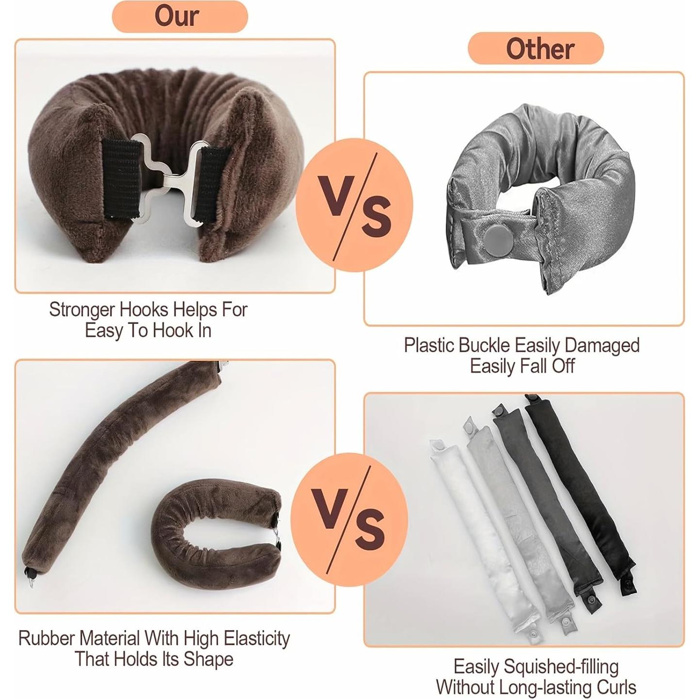 Rizadores de Cabello Sin Calor Grasling Jumbo Negro Mediano