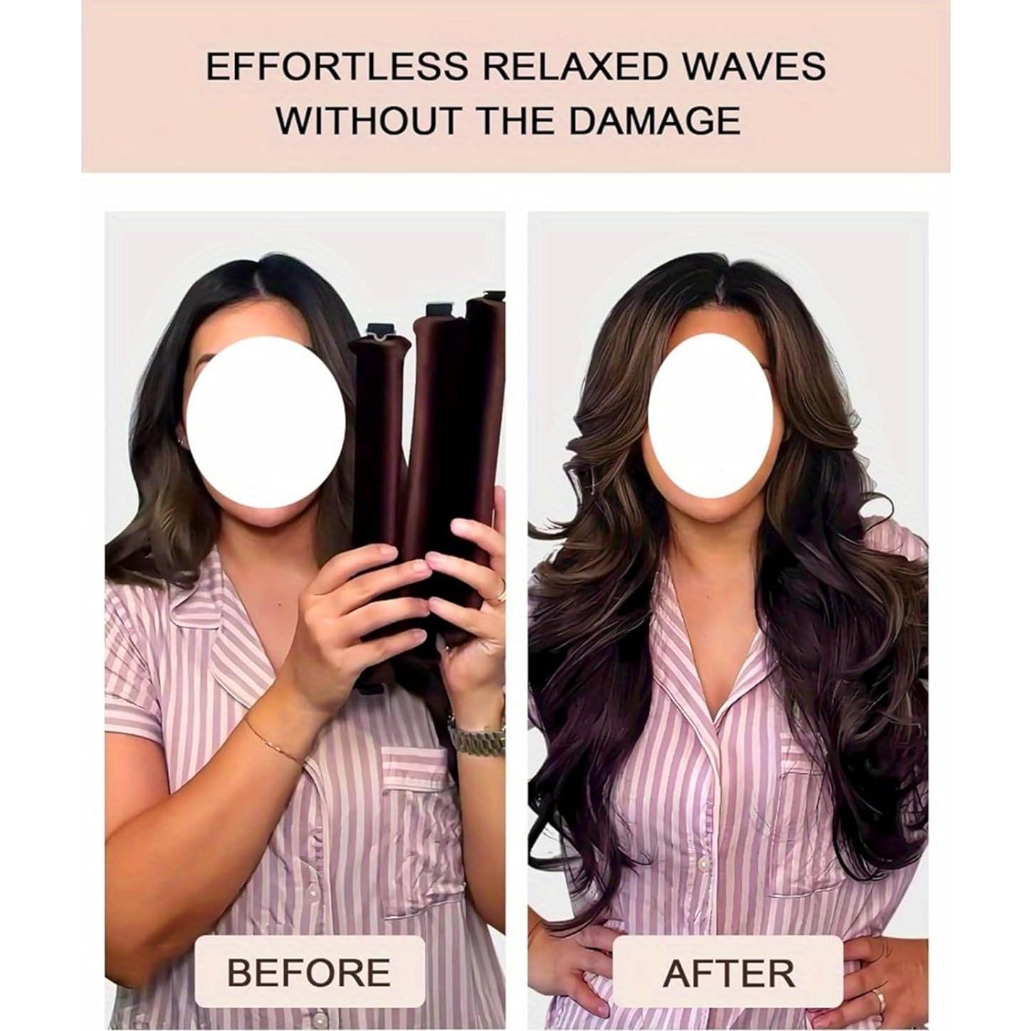 Rizadores de Cabello Sin Calor Grasling Jumbo Negro Mediano